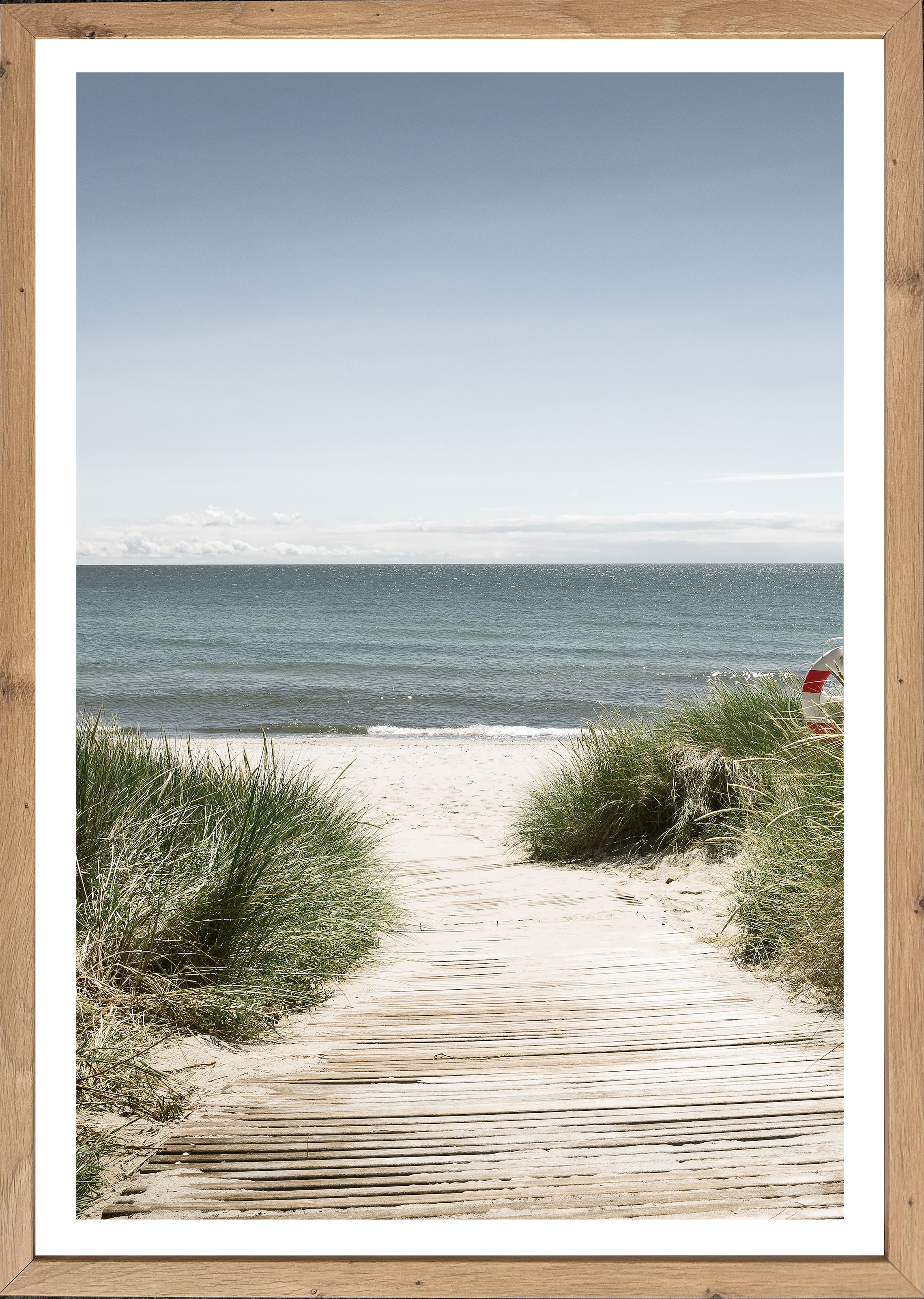 Bönninghoff Bild mit Rahmen, Strand-Düne-Gräser-Meer-Küste-Landschaft-Natur günstig online kaufen