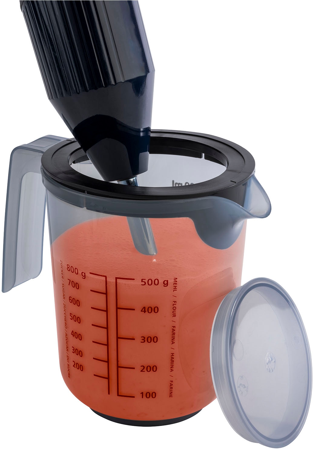 APS Rührschüssel »- Rührbecher mit Deckel, inklusive Spritzschutz«, 1 tlg., aus Kunststoff, Ø 12,5 cm, Höhe 16 cm, 1 Liter, aus Polypropylen