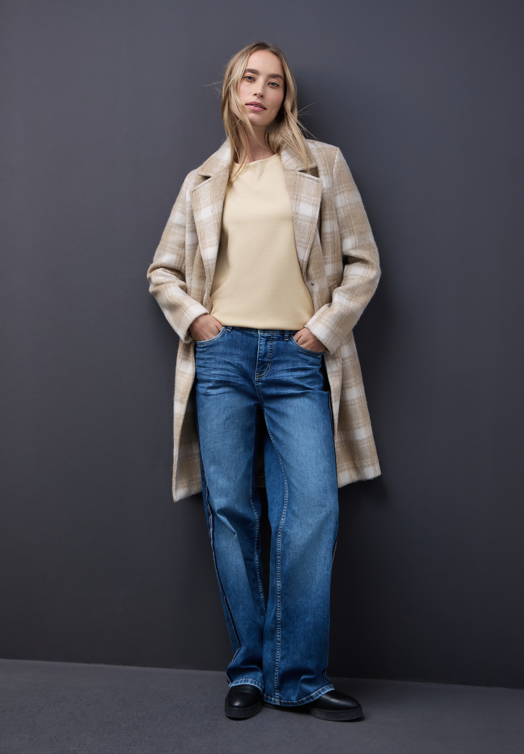 STREET ONE Sweater , Rundhals mit Ripp-Detail
