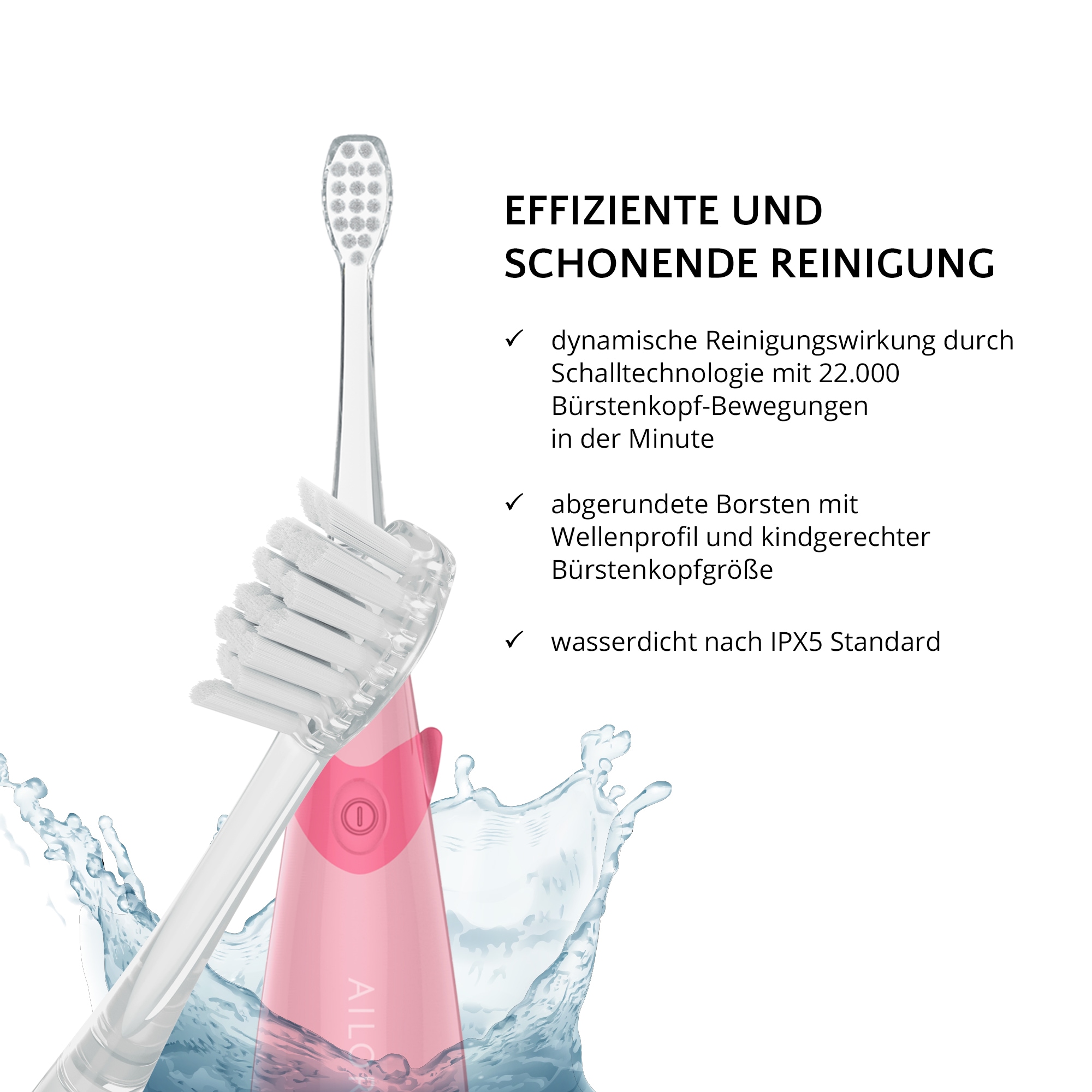 AILORIA Elektrische Kinderzahnbürste »Kinder-Schallzahnbürste BUBBLE BRUSH«