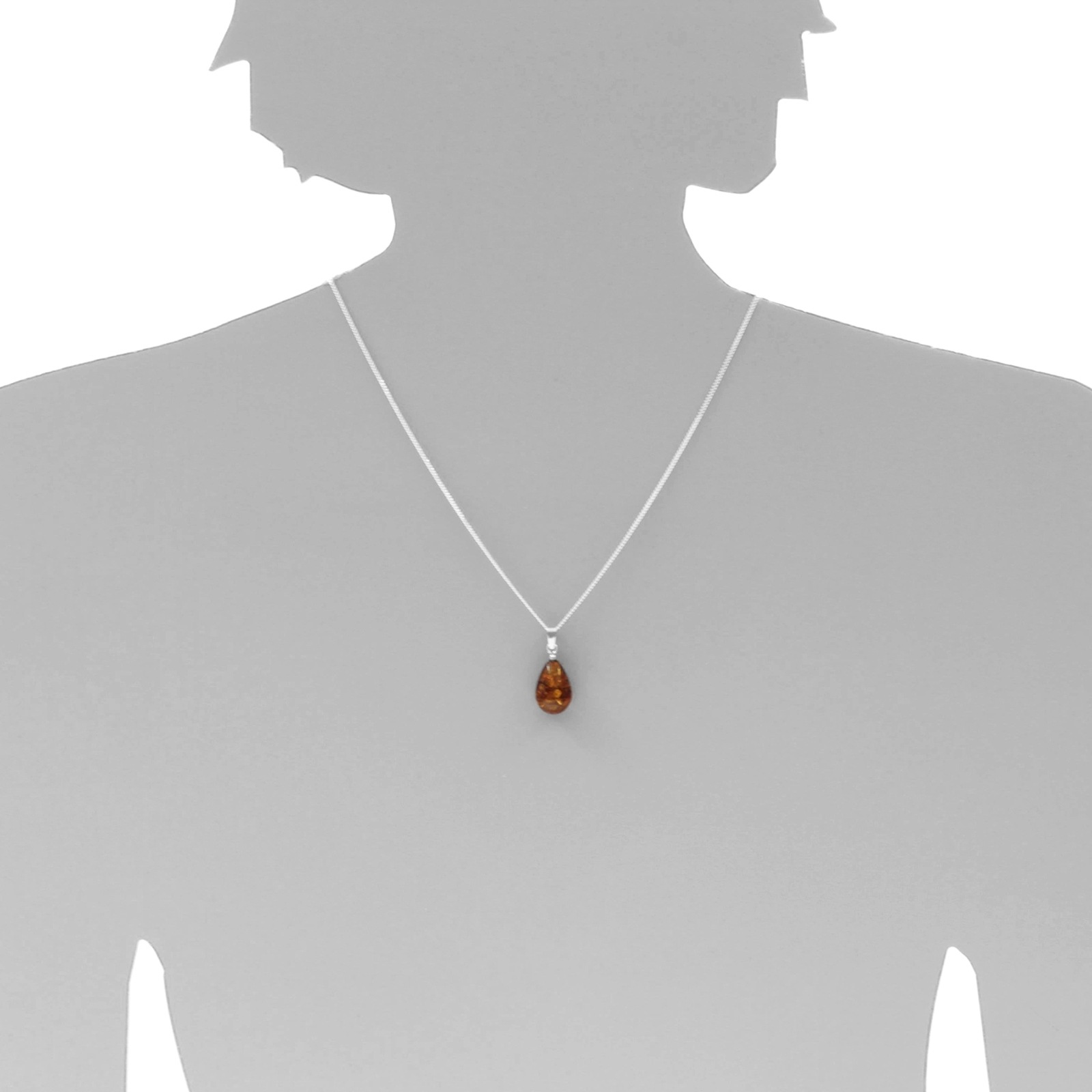 Ostsee-Schmuck Tropfen Pendant Silver 27mm 2