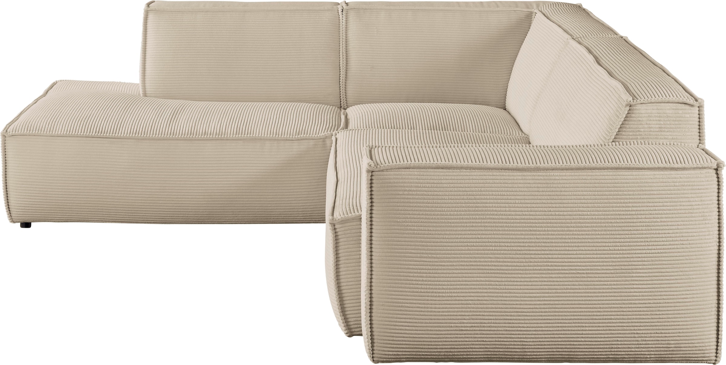 3C Candy Ecksofa »Matteo in elegant, kubischer Formensprache, bequem, L-Form« mit auffälliger Kedernaht, Cord-Bezug, Lounge-Charakter, OTTOs Choice