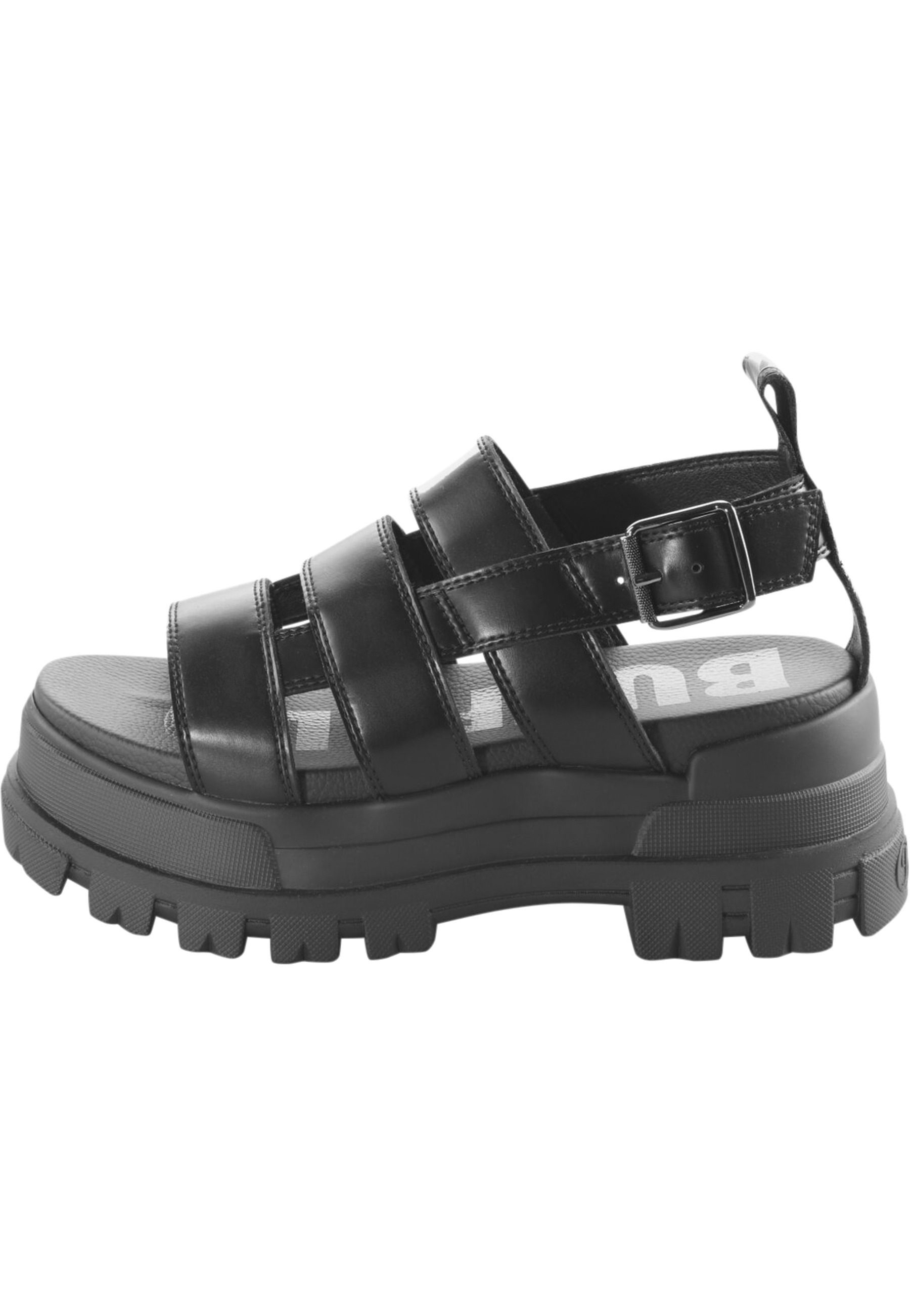 Sandale BUFFALO "Buffalo Damen Buffalo Aspha Fsh Ot Vegan Box", Damen, Gr. 41, schwarz, Kunstfaser, unifarben, Schuhe Sandale 3