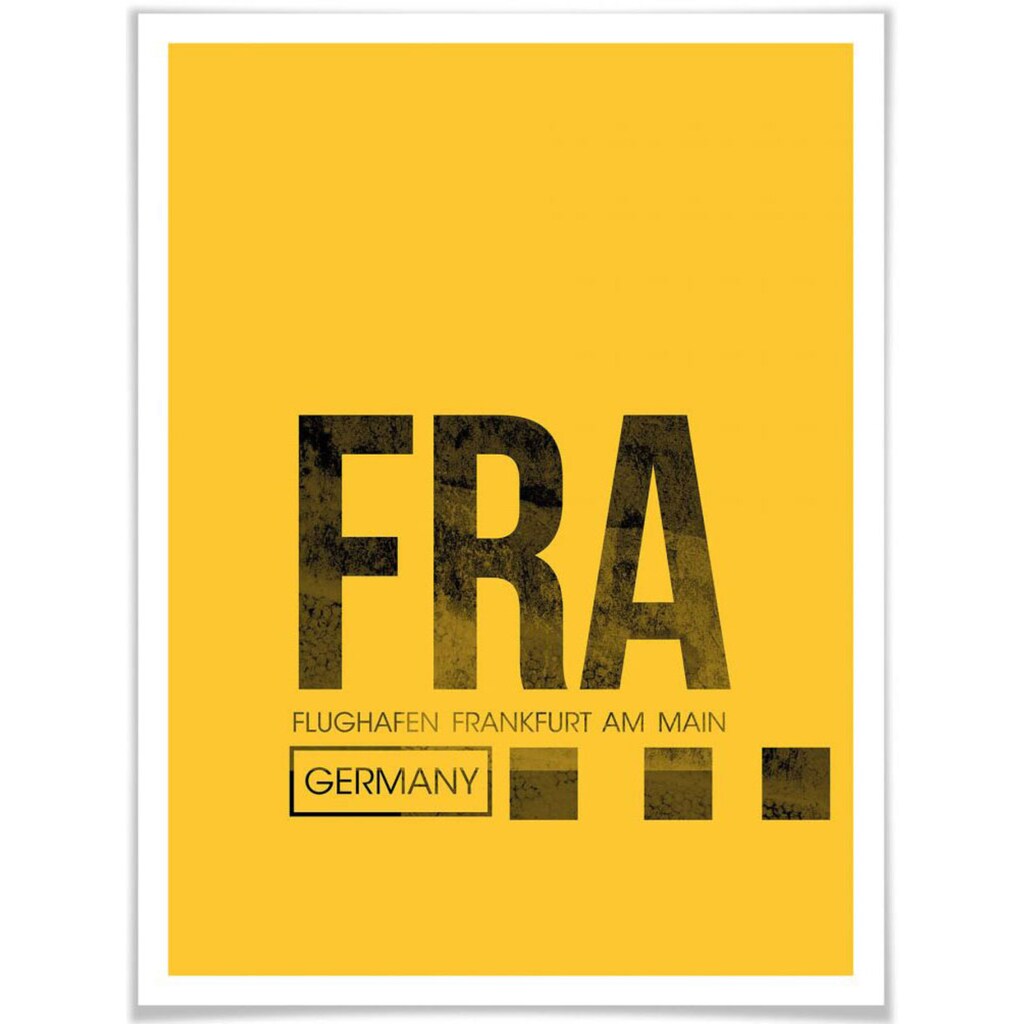 Wall-Art Poster »Wandbild FRA Flughafen Frankfurt«, Flughafen, (Set, 1 St.)