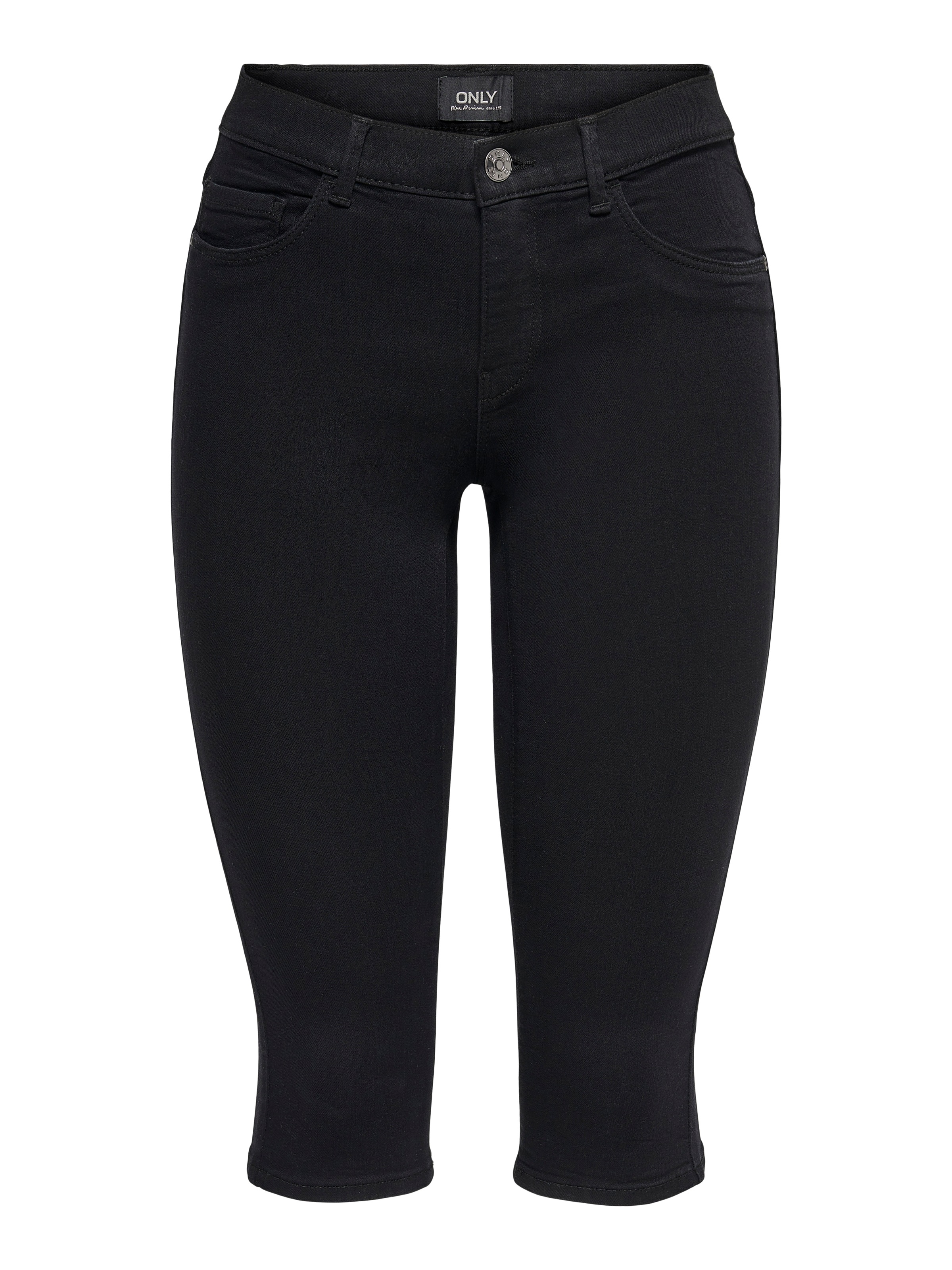 Caprijeans ONLY "ONLRAIN – Skinny Fit mit mittlerer Leibhöhe für moderne Silhouette", Damen, Gr. S (36), N-Gr, schwarz, Denim/Jeans, Obermaterial: 53% Viskose, 29% Baumwolle, 17% Polyester, 1% Elasthan, unifarben, skinny fit knielang, Jeans, skinny fit, D 4