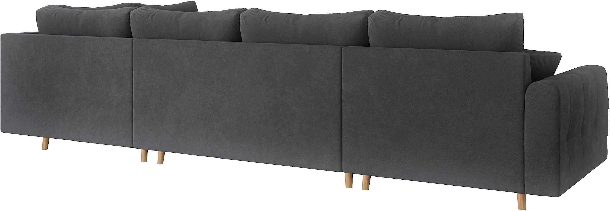 Home affaire Wohnlandschaft »CHARRE U-Form mit Ottomane, Maße B/T/H: 310/161/81 cm« feine Steppung, lose Rücken- und Zierkissen, auch in Cord und Bouclé