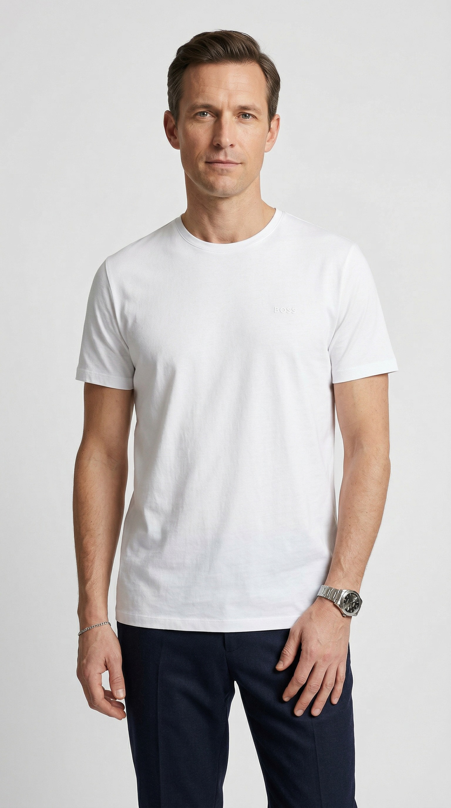 BOSS Rundhalsshirt »TShirtRN 2P Comfort« Packung, 2 Stk. mit Ton-in-Ton BOSS Logo-Schriftzug