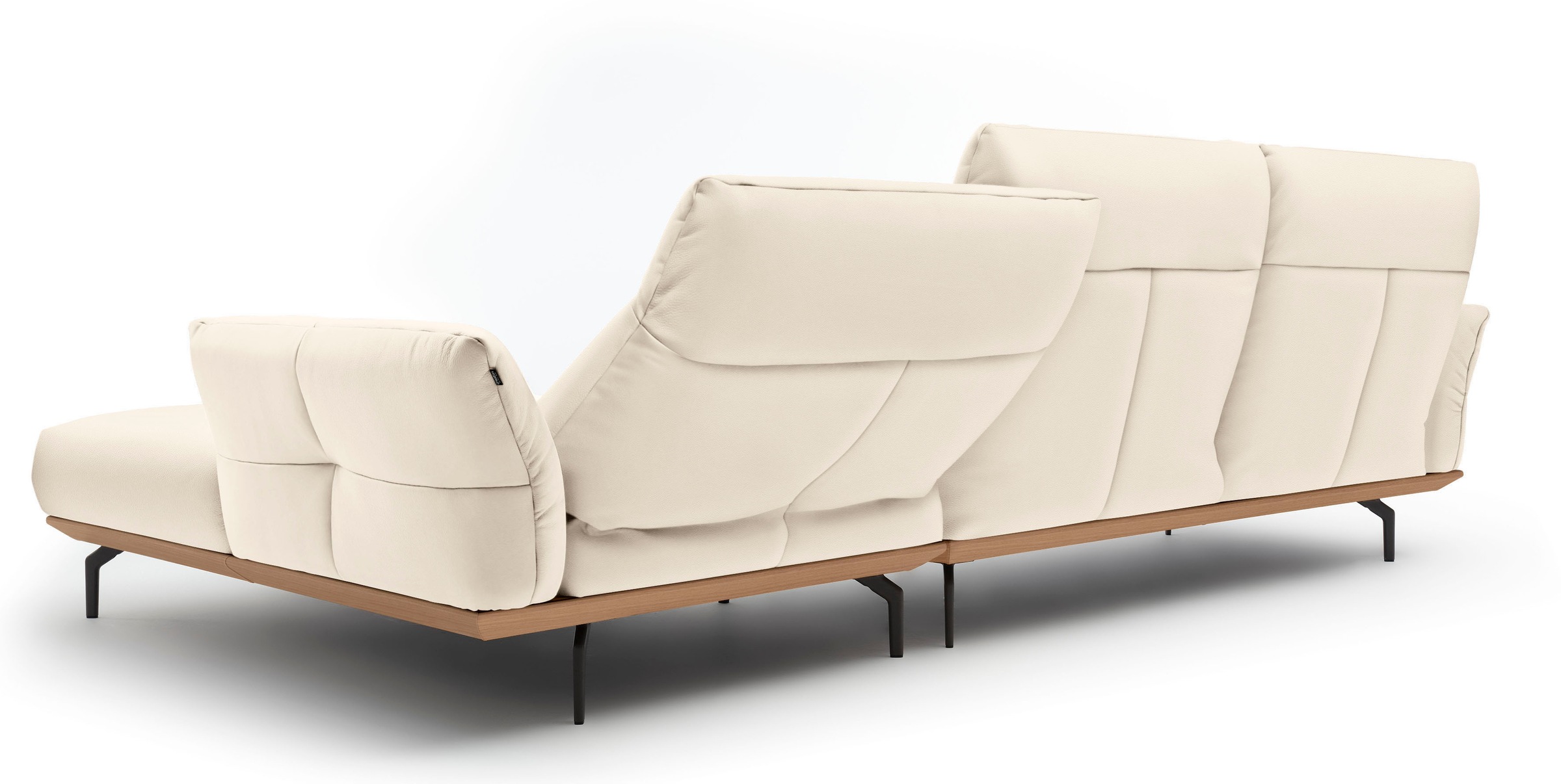 Creation BY ROLF BENZ Ecksofa »CR.460«, Sockel in Eiche, Winkelfüße in Umbragrau, Breite 318 cm