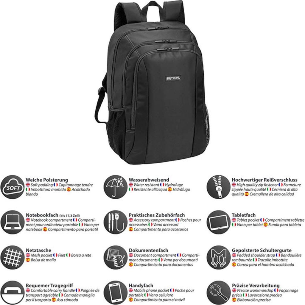 PEDEA Laptoprucksack »Rucksack 17,3 Zoll (43,9cm) "Game"«