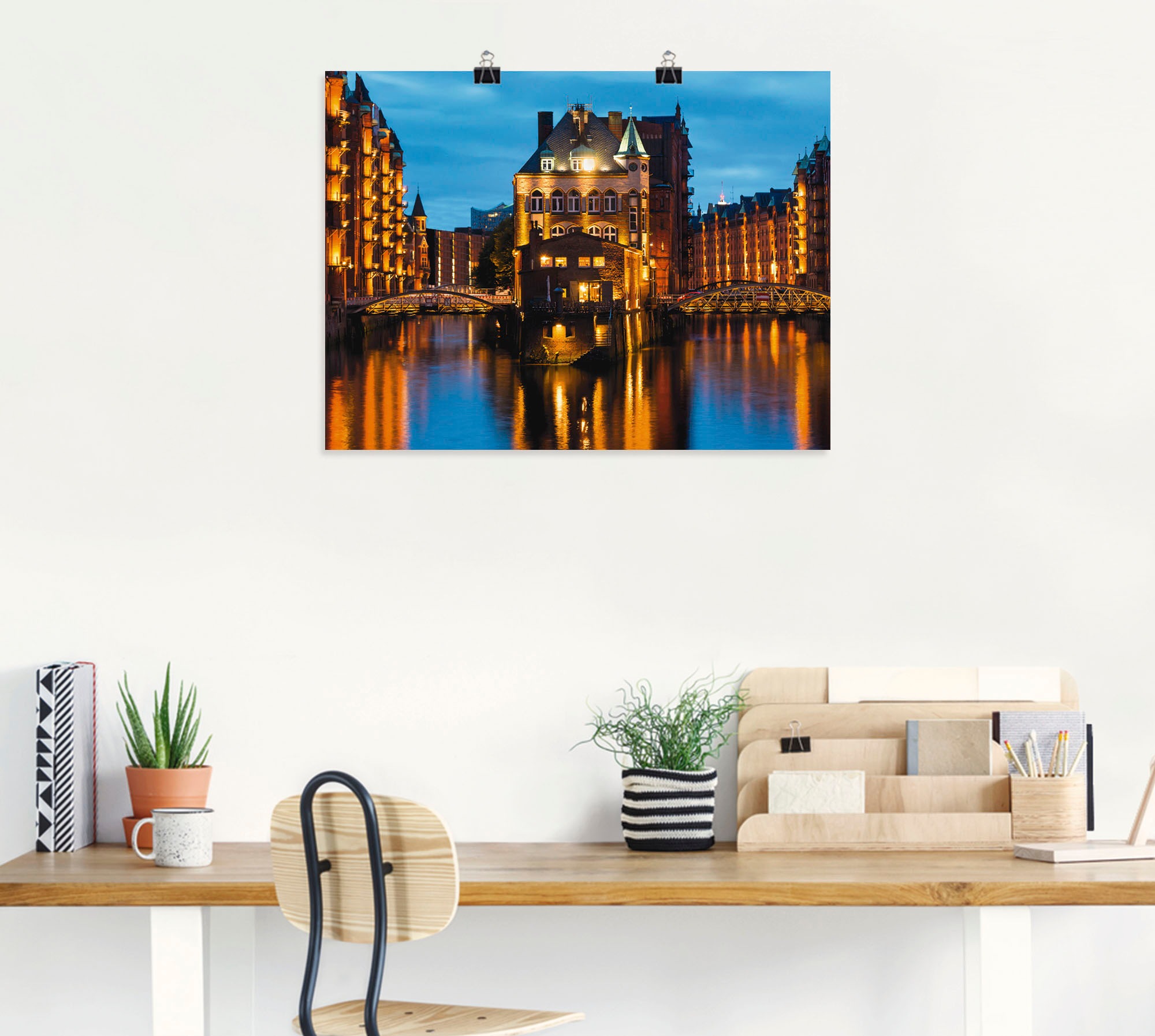 Artland Wandbild »Teil der alten Speicherstadt in Hamburg«, Deutschland, (1 St.), als Leinwandbild, Poster, Wandaufkleber in verschied. Größen