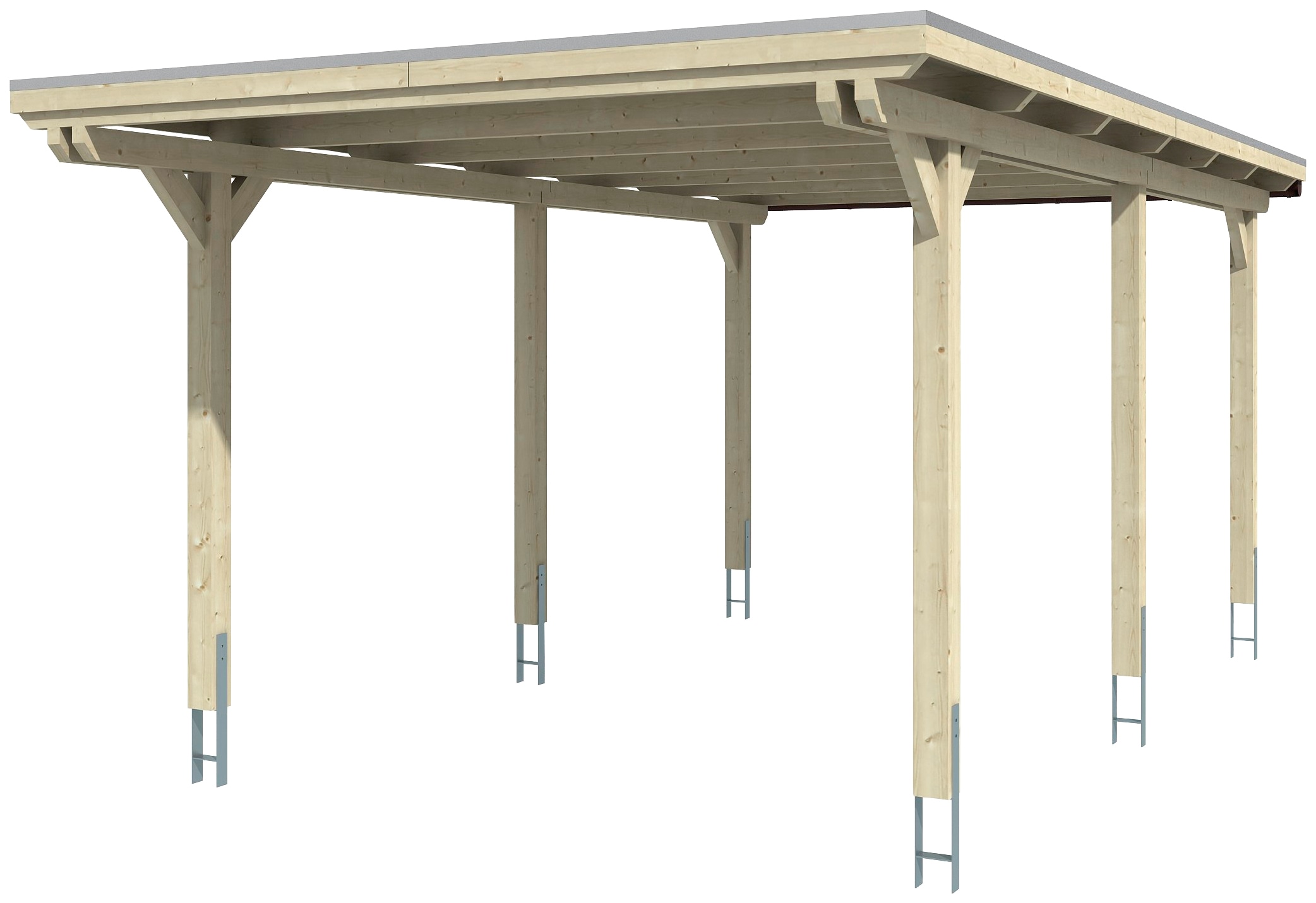 Skanholz Einzelcarport »Emsland«, Leimholz-Nordisches Fichtenholz, 291 cm, weiß