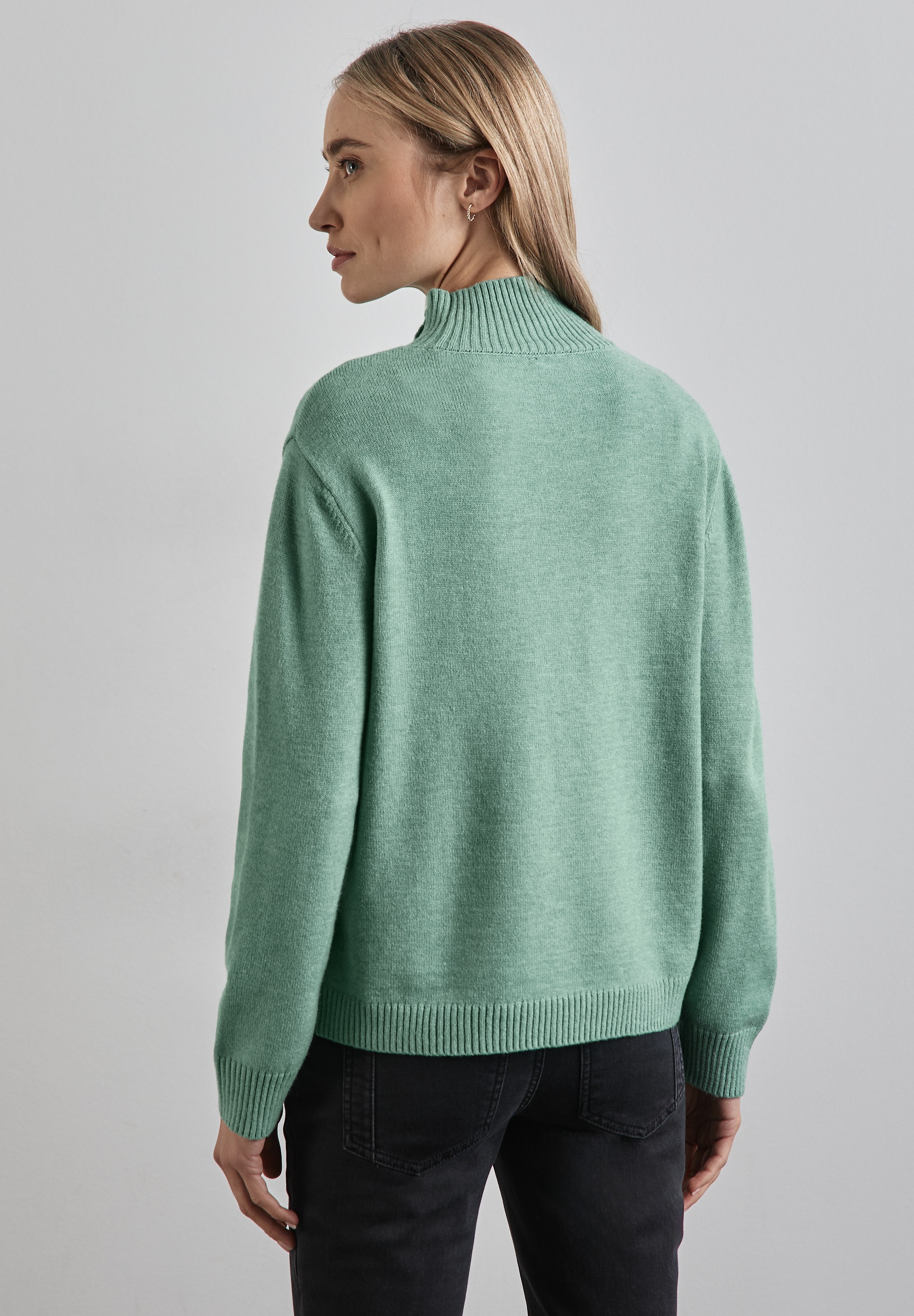 STREET ONE Strickpullover, mit Knopf Details