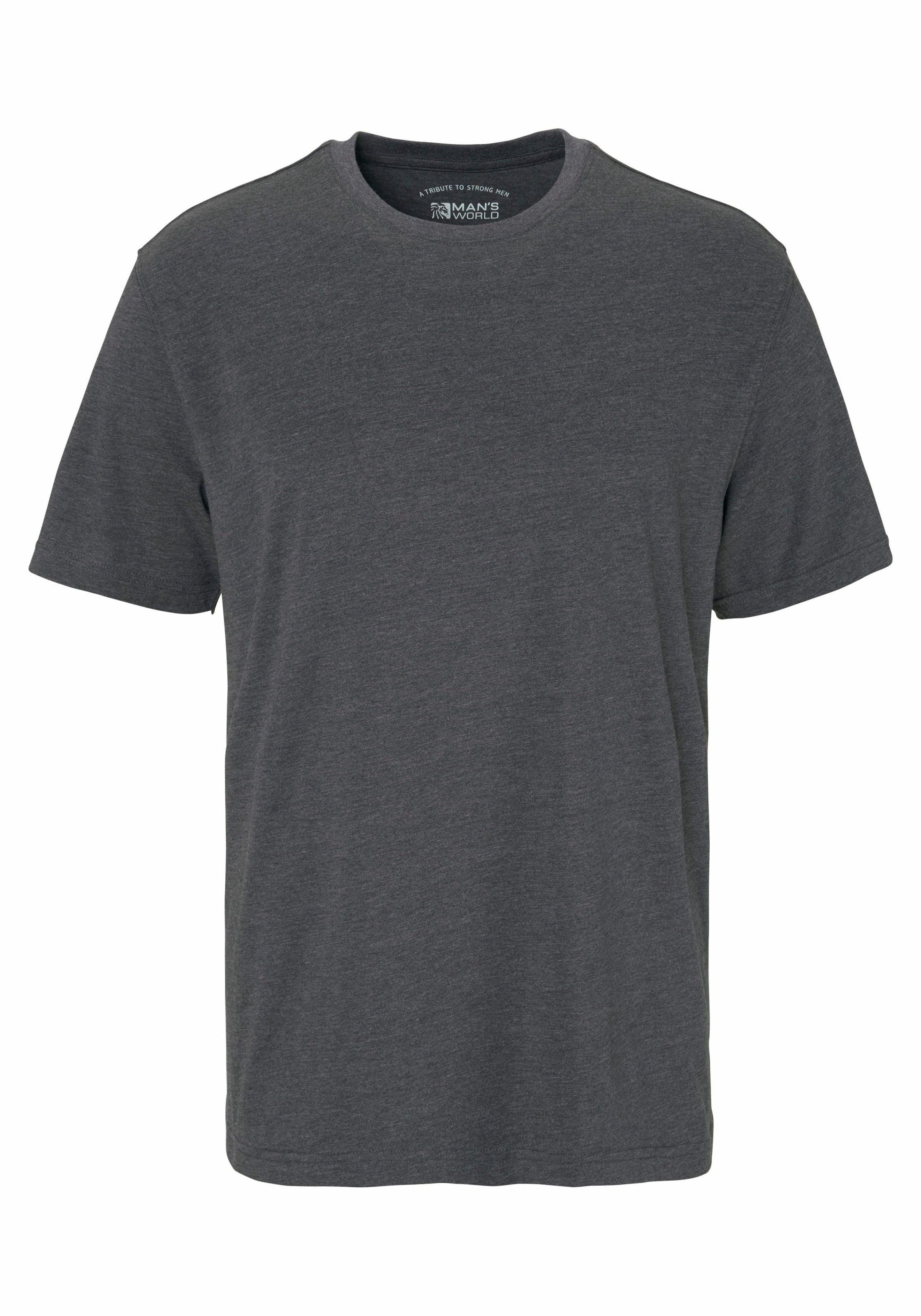 Man's World Rundhalsshirt, (2er-Pack), Kurzarm, Basic-Stil, aus Baumwollmischung, 2er-Pack