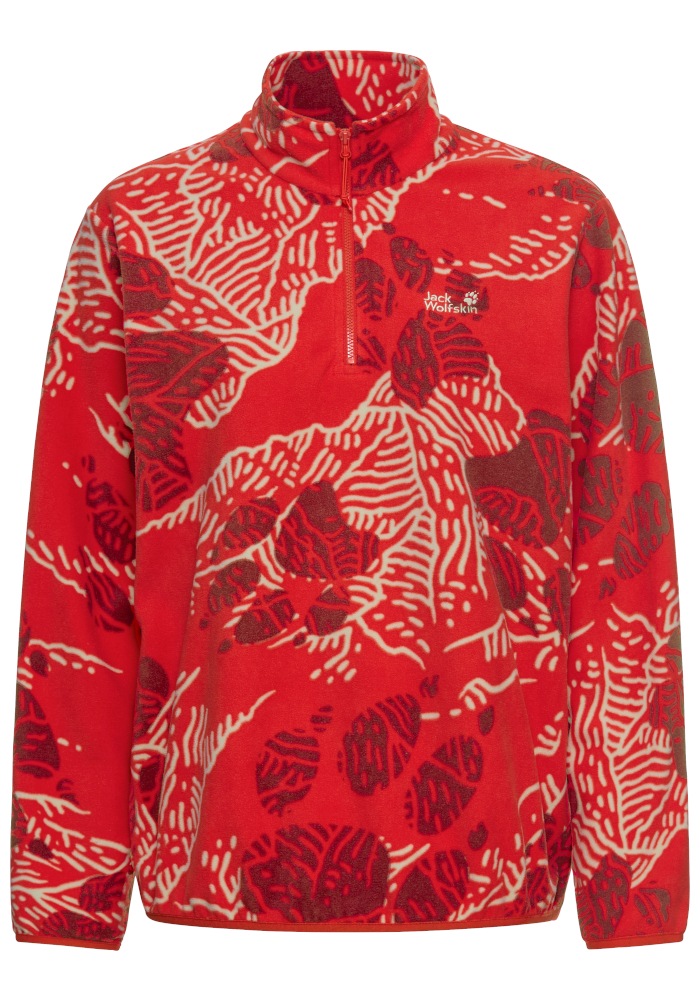Jack Wolfskin Stehkragenpullover »PAW ERA 100 PRINT HZ W« Fleecepullover, weich, komfortabel