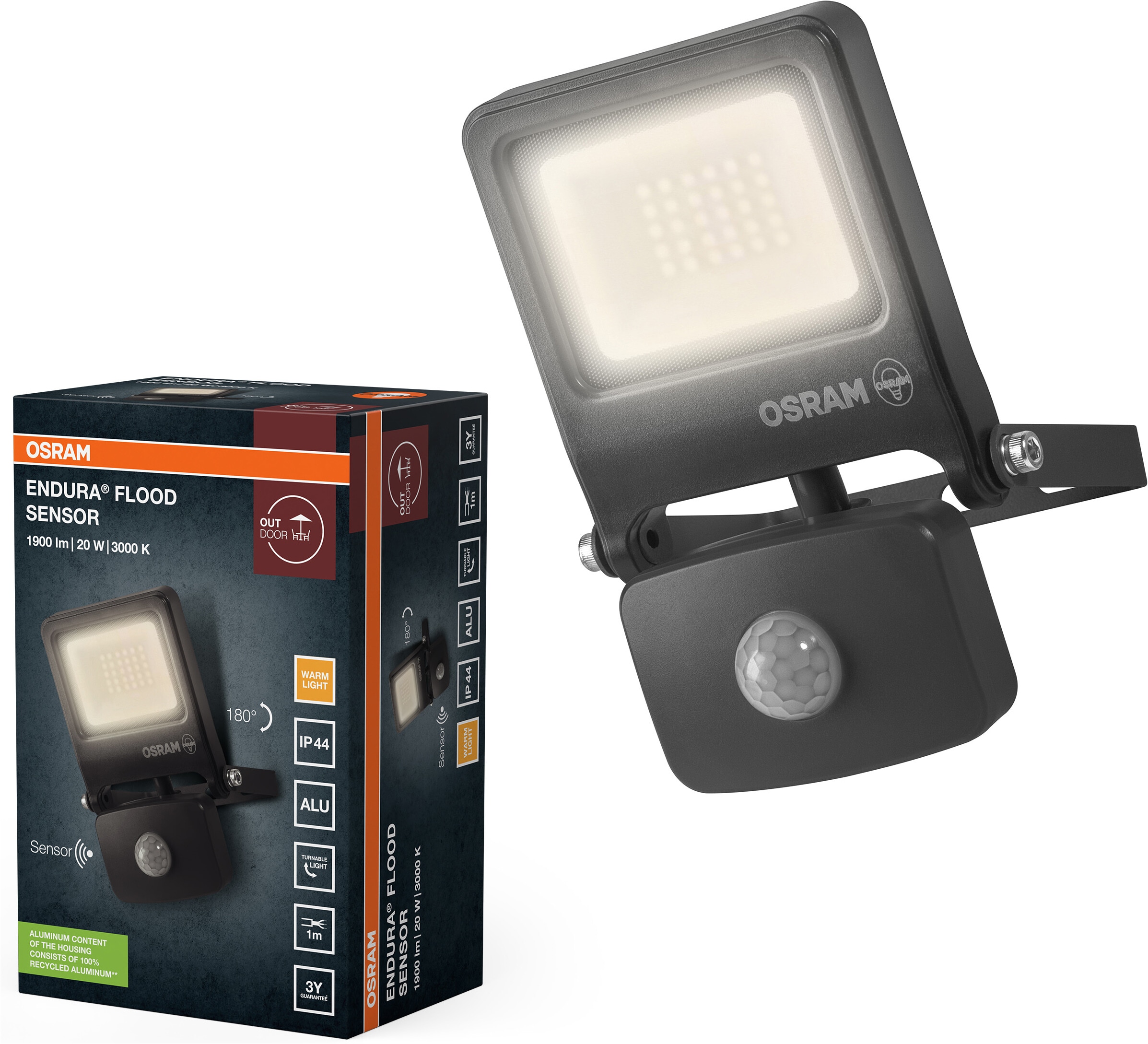 Osram "ENDURA Flood Warm White PCR" LED-Modul 1 Stk. Warmweiß grau, LED-Modul, Aluminium