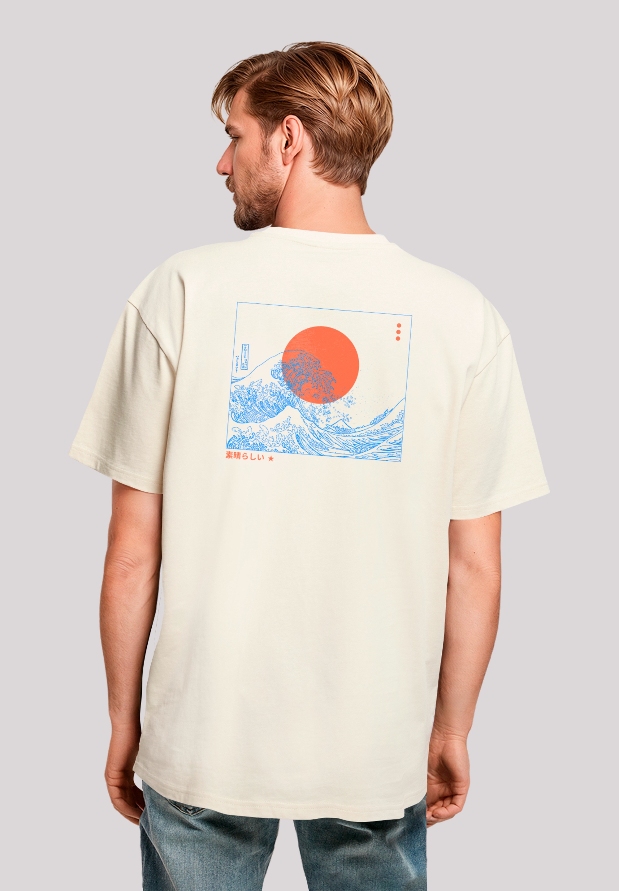 F4NT4STIC T-Shirt »Kanagawa Welle Blue«, Premium Qualität