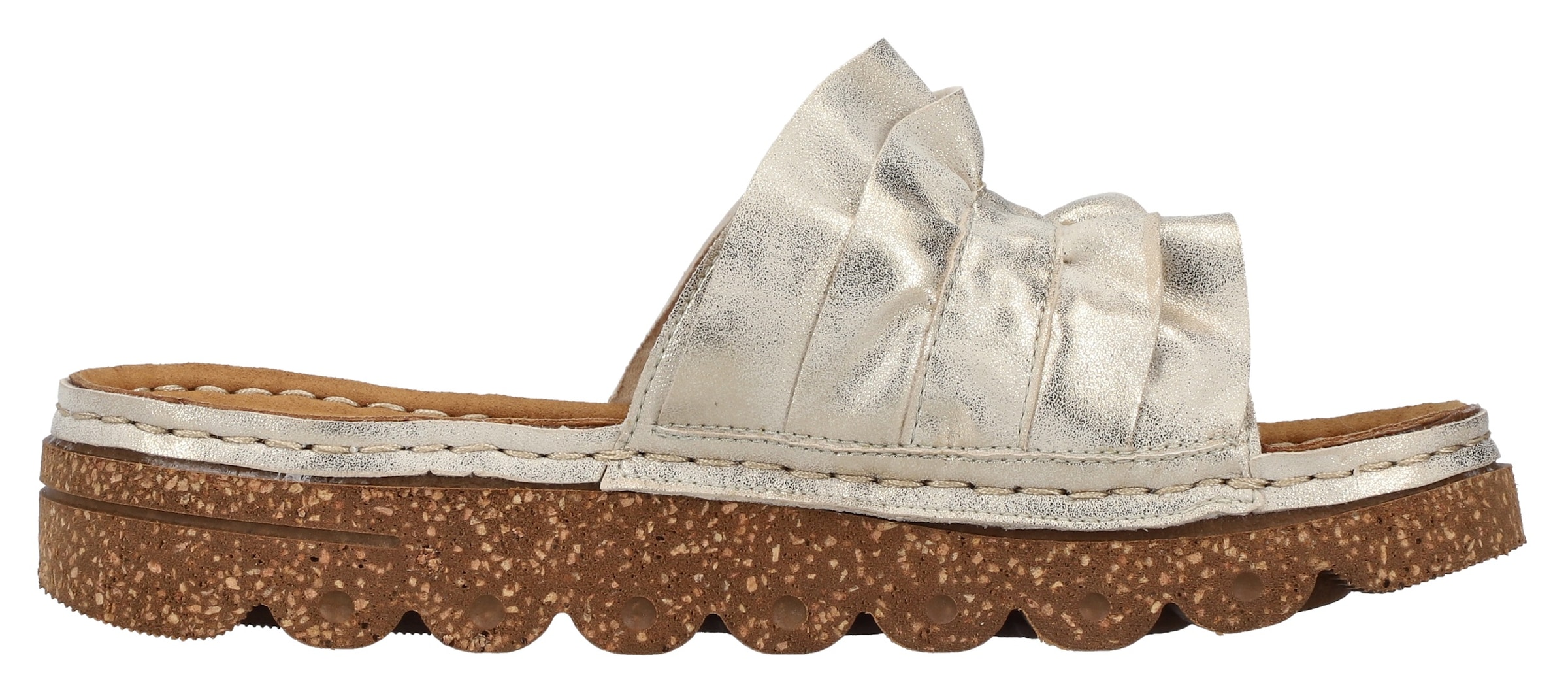 Rieker Pantolette, Sommerschuh, Strandschuh, Hausschuh mit modischer Plateausohle
