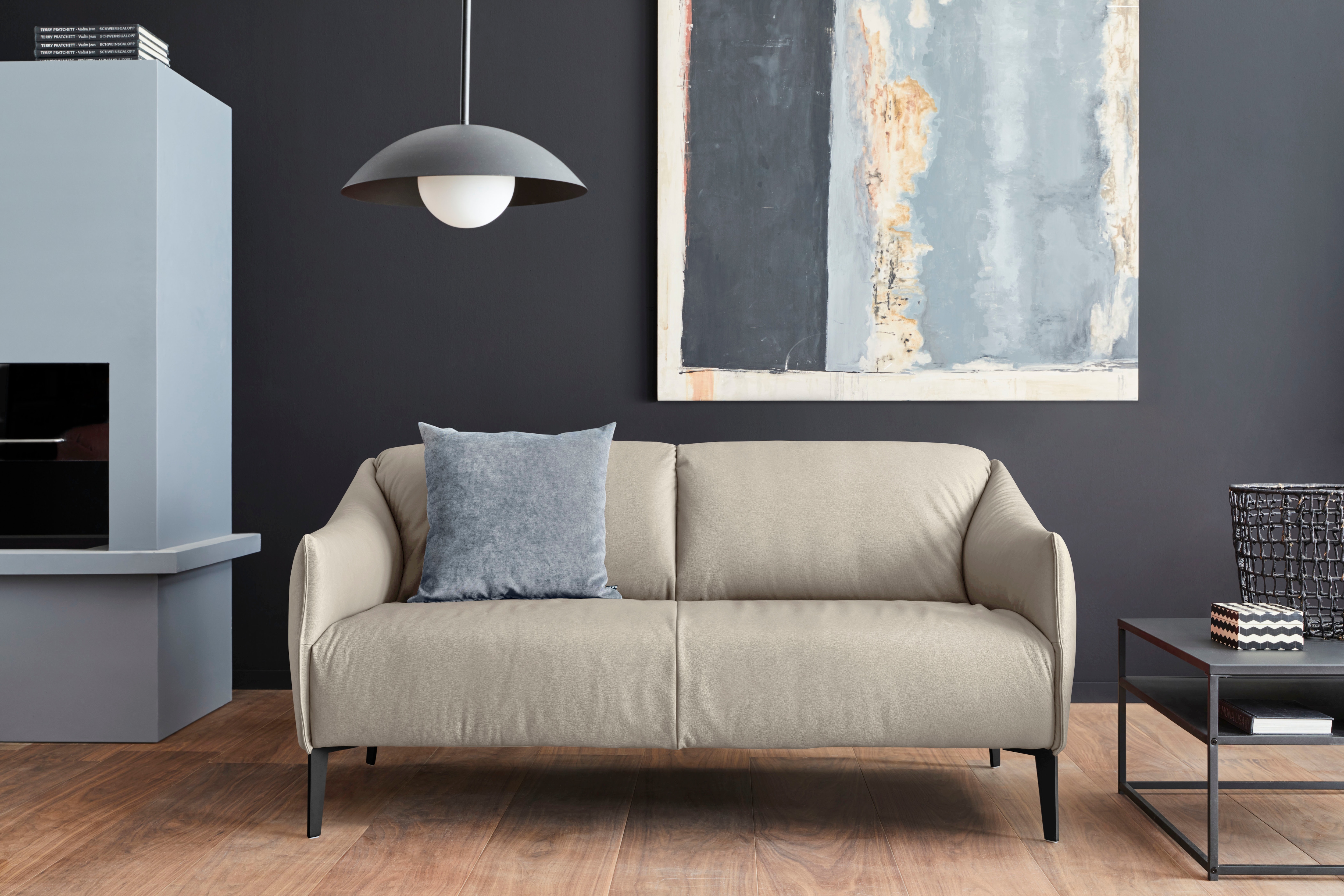 W.SCHILLIG 2,5-Sitzer "sally Designsofa, Loungesofa, bequem, schmale Armlehnen, Breite 174cm" mit Metall-Winkelfüßen in Schwarz pulverbeschichtet, Breite 174 cm