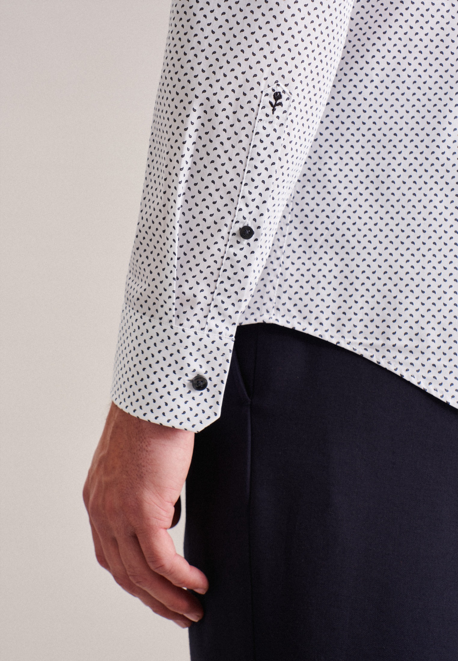 seidensticker Businesshemd »Shaped«, Shaped Langarm Kentkragen Paisley