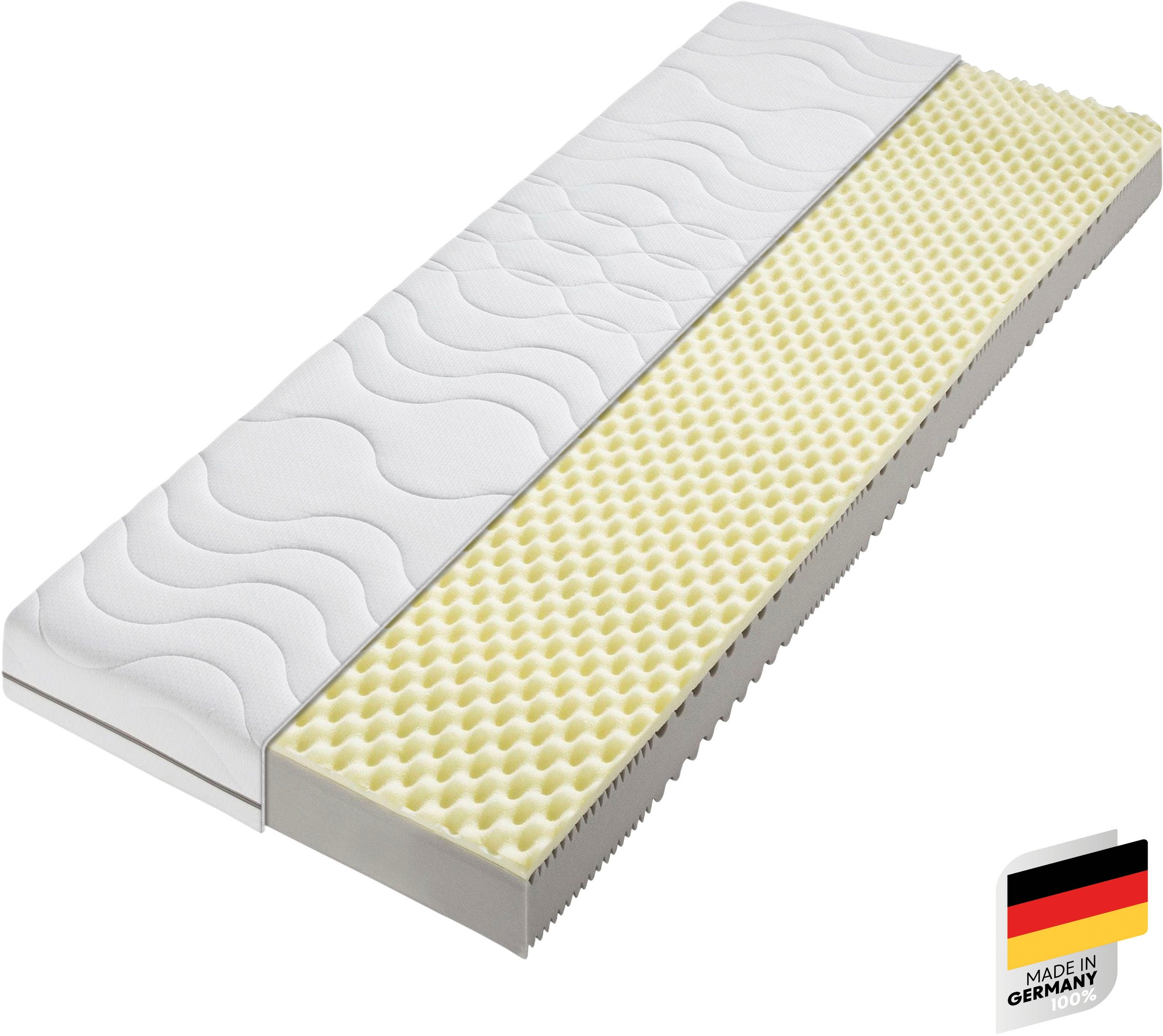 Beco 1100000002199 "Nightstyle Visko Matratze 90x200, 100x200, 140x200 cm" 17 cm hoch Raumgewicht: 28 kg/m³ 1 Stk. tlg. Matratze, 90x200 cm (H3) von Stiftung Warentest getestet