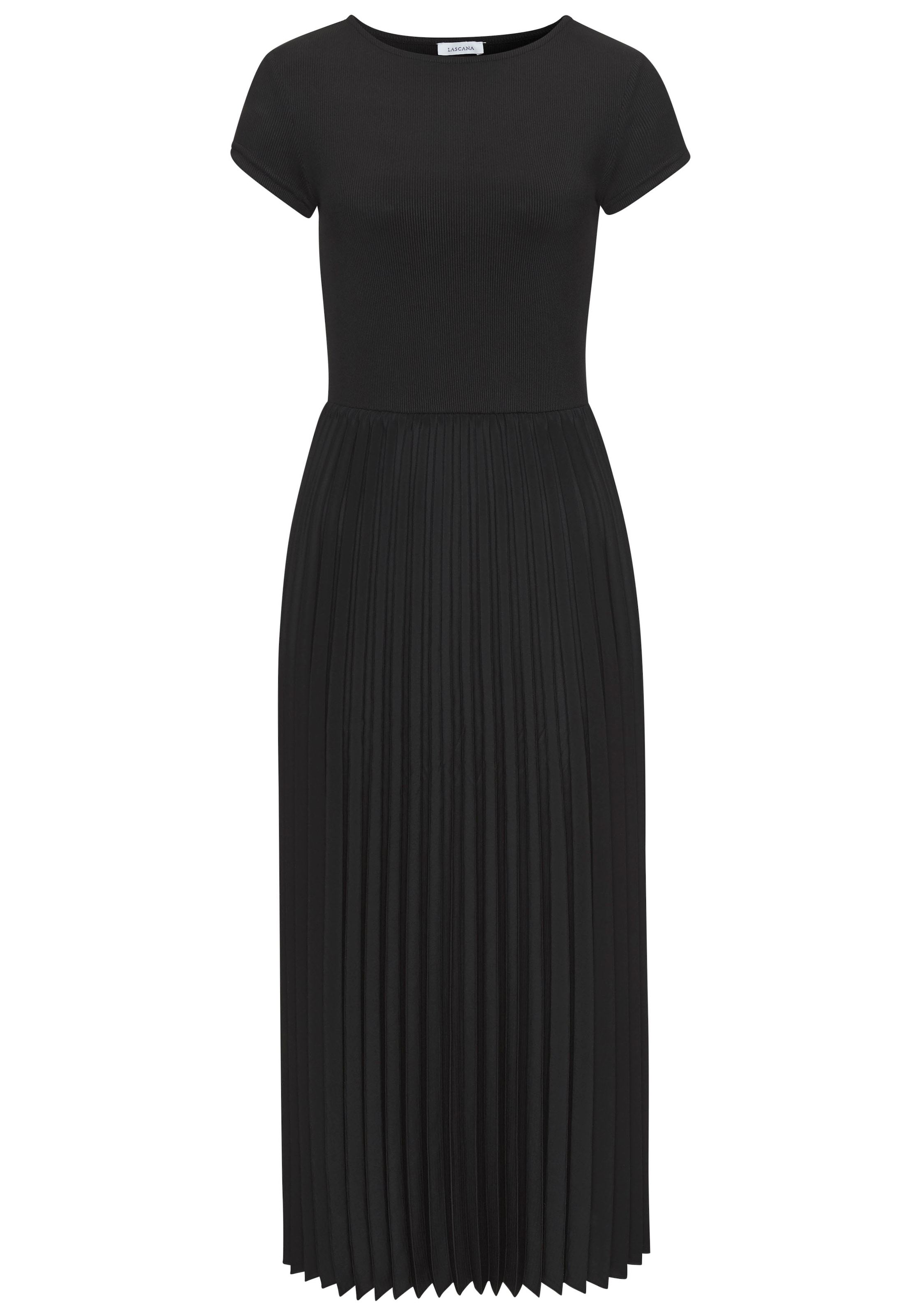 LASCANA Midikleid, mit Plisseerockteil, Basic, modisch