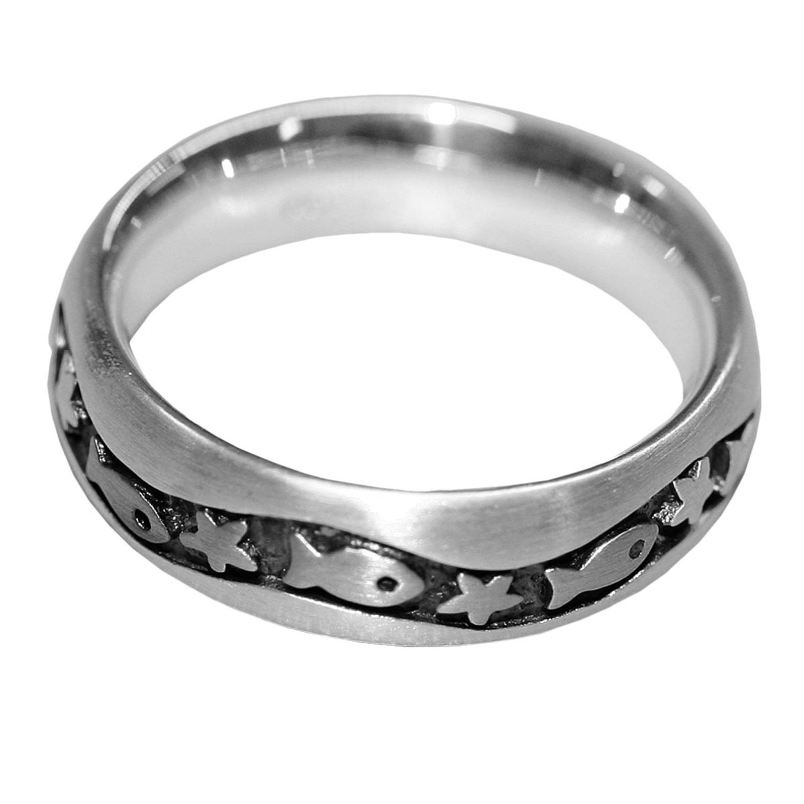 Ostsee-Schmuck Fisch & Stern Ring Silver 925 Size 54 3