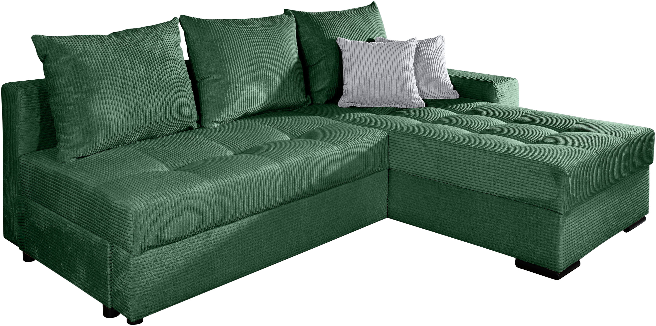 Thumbnail - COLLECTION AB Ecksofa "Josy L-Form, B: 214 cm in Cord, Cord-Mix" mit Bettfunktion, Bettkasten & 2 Zierkissen, Federkern