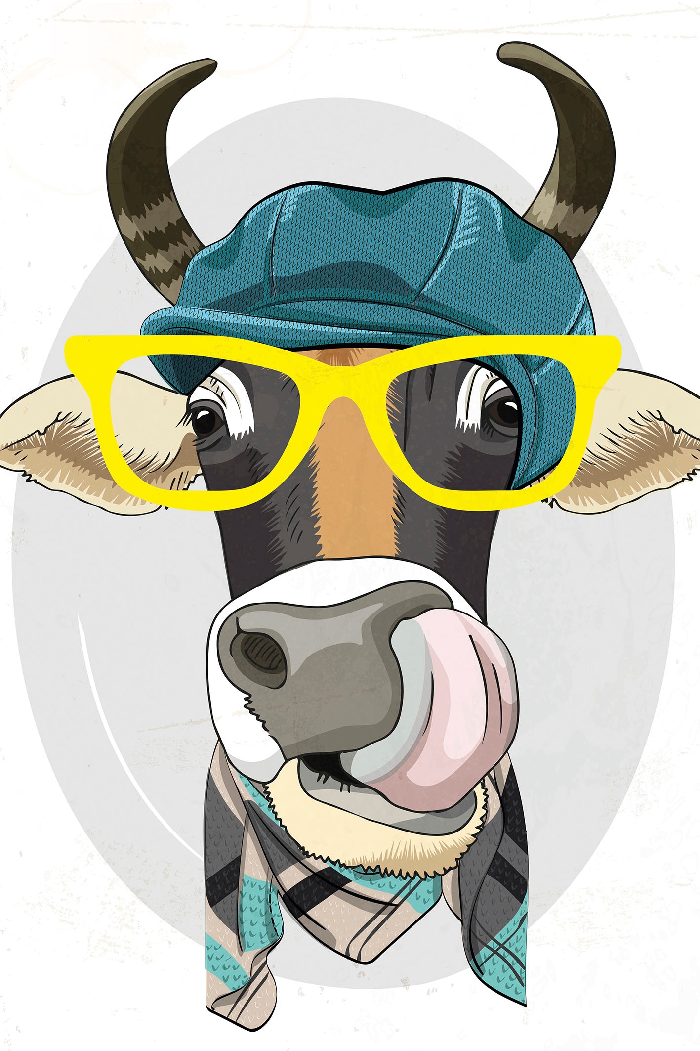 queence Metallbild »Gelja« Kuh | Kuhbilder | Tiere 1 Stk. tlg. Stahlschilder