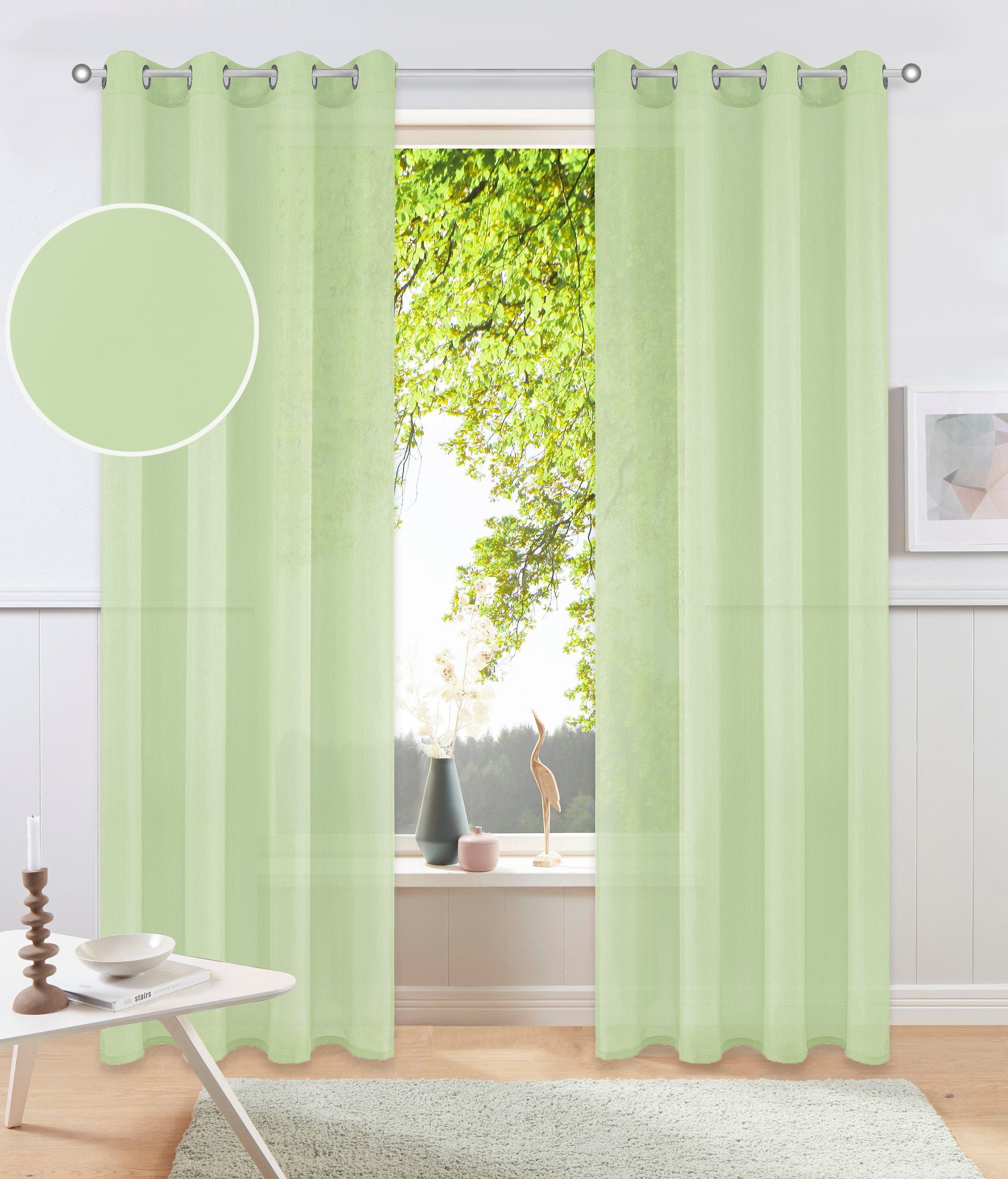 OTTO home Gardine "XANA 1er- und 2er Pack" Ösen 1 Stk. tlg. einfarbig, 1 bzw. 2er Set, pflegeleicht, Kundenliebling