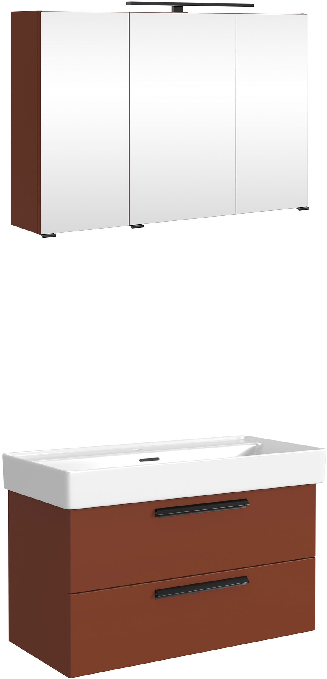 welltime Badmöbel-Set »SALVADA, 2tlg-Set, gedämpfte Scharniere, Softclose, Keramikbecken« Maße (B/T/H): 100/47,5/200 cm, 