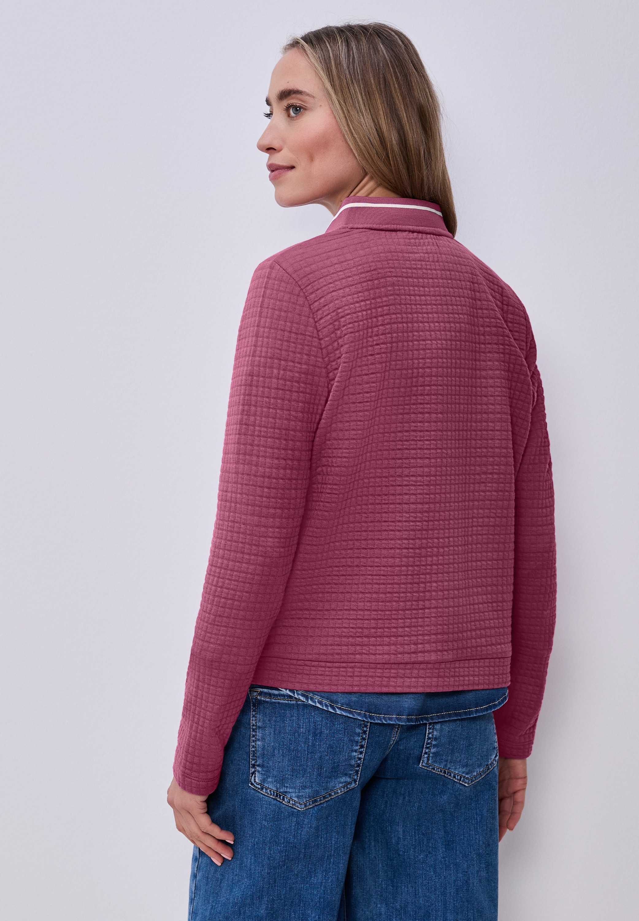 STREET ONE Sweatjacke aus elastischem Materialmix