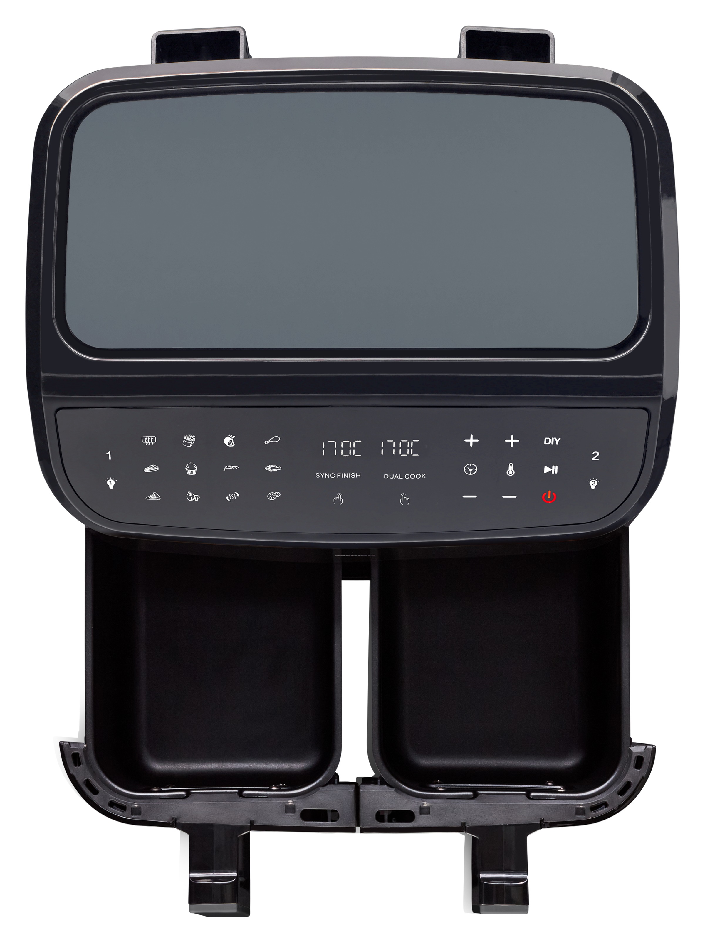 Medion® Heißluftfritteuse »P20 XL (MD 11760) 8,7 L Korbvolumen, 9 Automatikprogramme, Dual Cook«, 2400 W, Temperatur 50 - 200 °C, ILAG Beschichtung, Sync-Finish