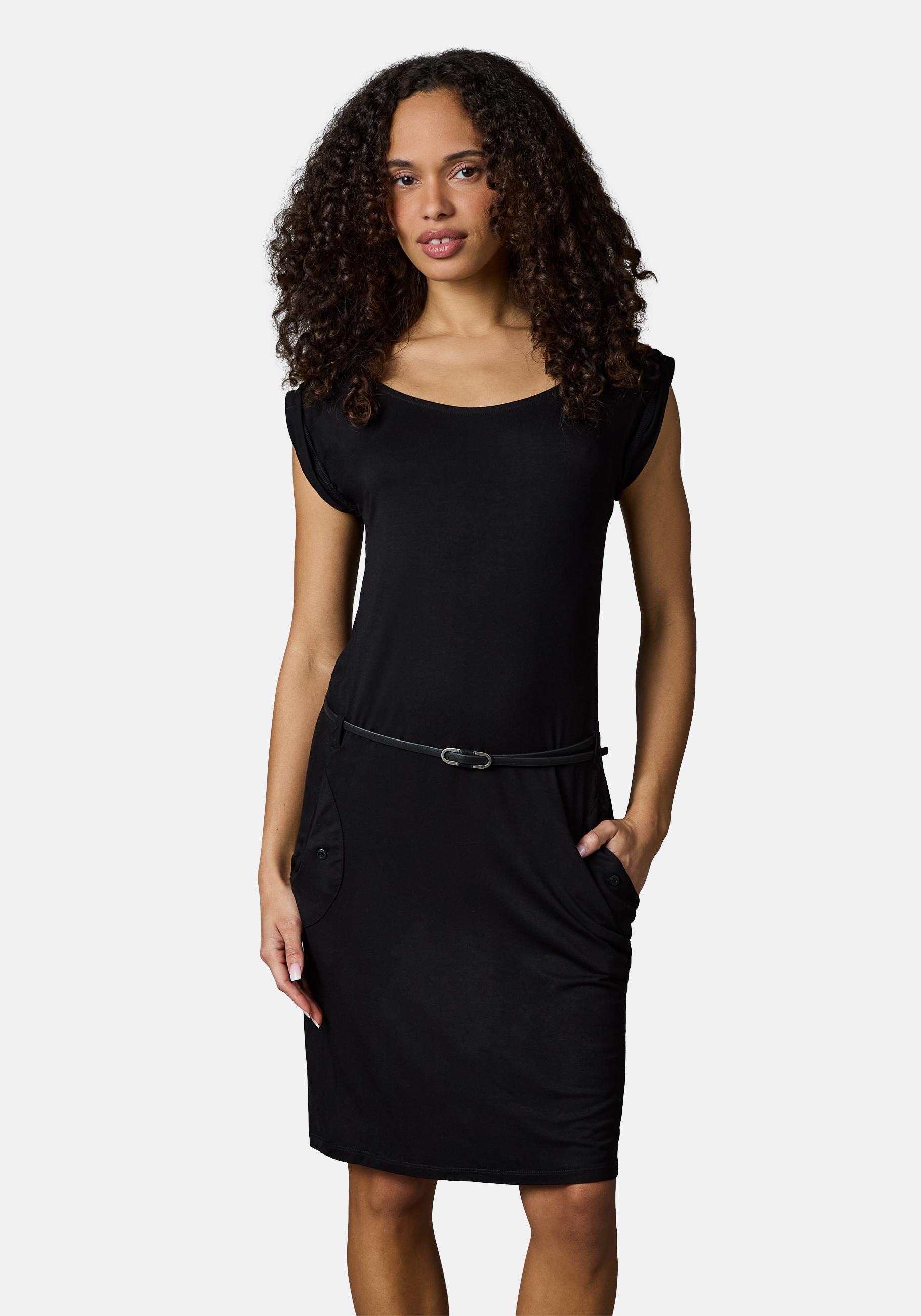 Ragwear Sommerkleid "Tagg" Eingrifftaschen Damen Kurzarm-Kleid mit Taillengürtel und Taschen