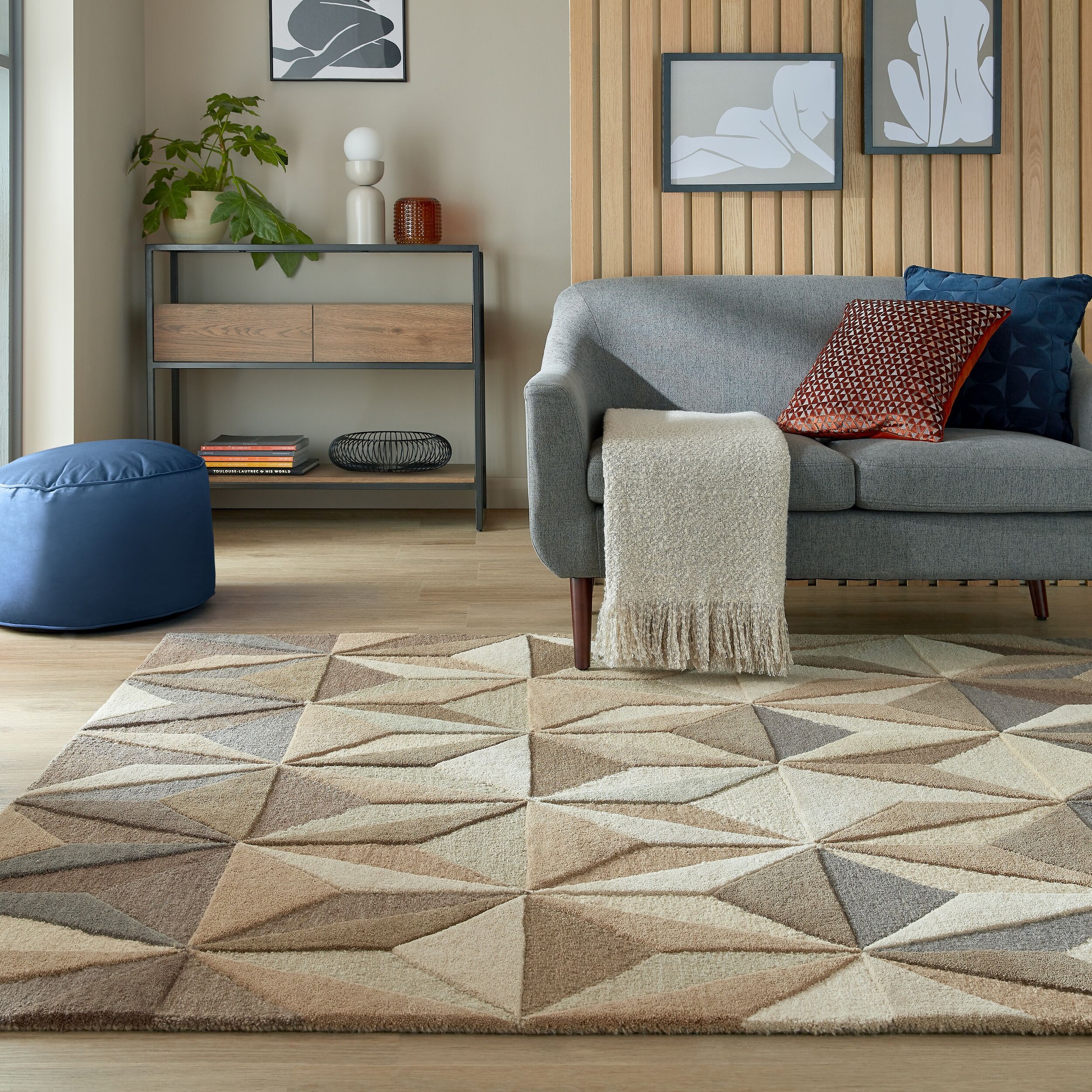 FLAIR RUGS Wollteppich "Reverie" rechteckig 10 mm Höhe Geometrischer Teppic günstig online kaufen