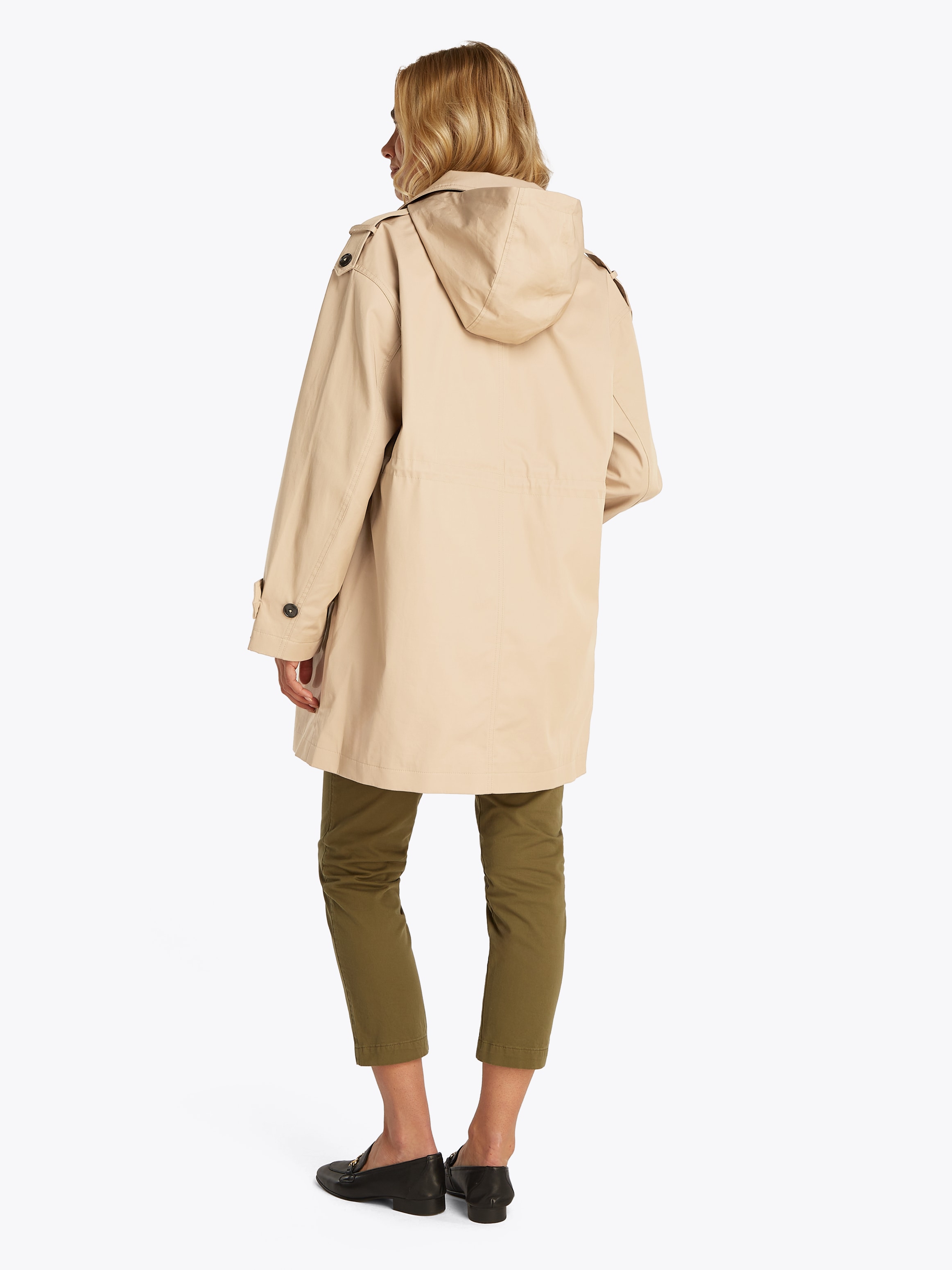 Tommy Hilfiger Parka »ESS COTTON HOOD PARKA«, mit Kapuze, im Trench Coat Look, mit Kapuze, mit Taillengürtel