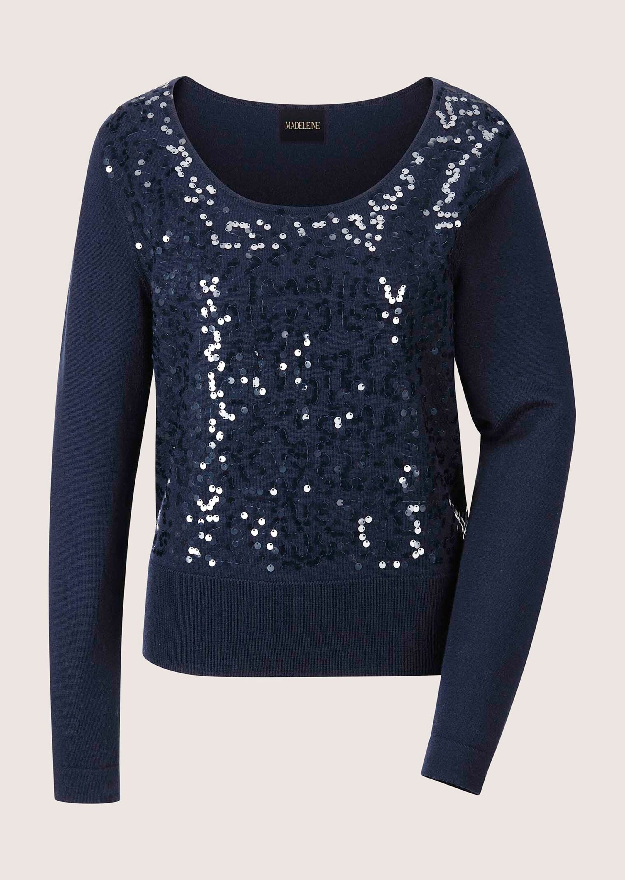 MADELEINE "Pullover Rundhals-Pullover mit Glanz-Effekt"