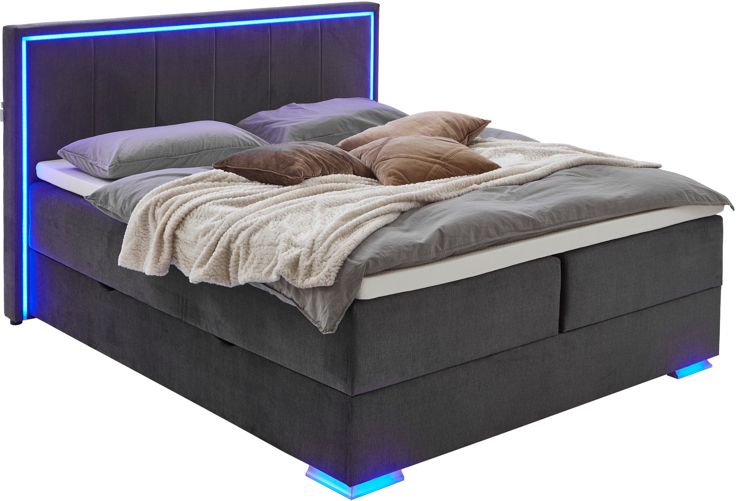 meise.möbel Boxspringbett "Colorado II", inkl. LED-Beleuchtung & Topper günstig online kaufen