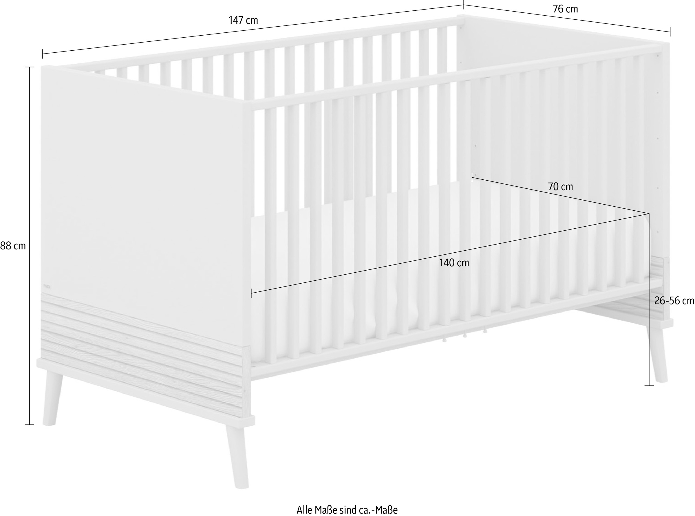 PAIDI Babybett »EEFJE«, mit Comfort-Lattenrost, umbaubar zum Kinderbett
