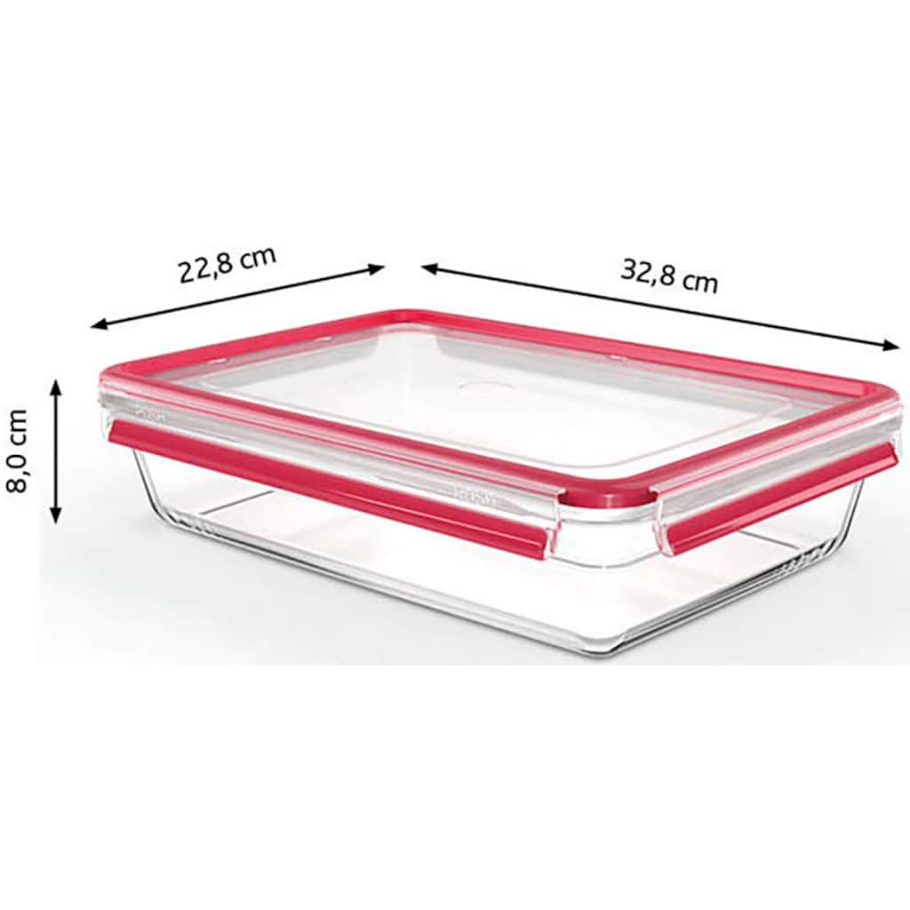 Emsa Frischhaltedose »Clip & Close Glas«, (1 tlg.), 3L, stapelbar, gefrier-, backofen-, mikrowellen- und spülmaschinenfest