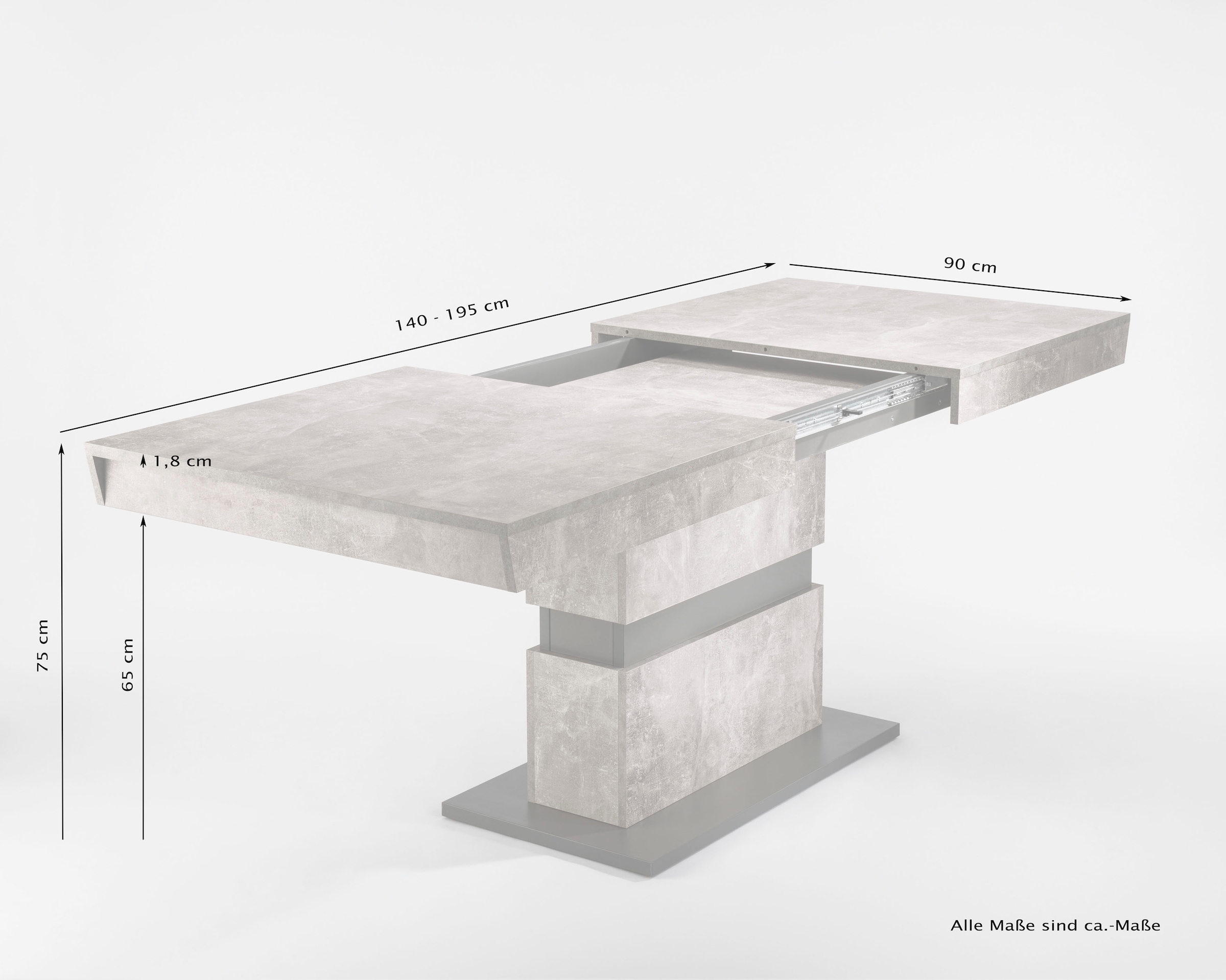 byLIVING Esstisch »Matthew«, mit Auszugsfunktion, Breite 140-195 cm oder 160-215 cm