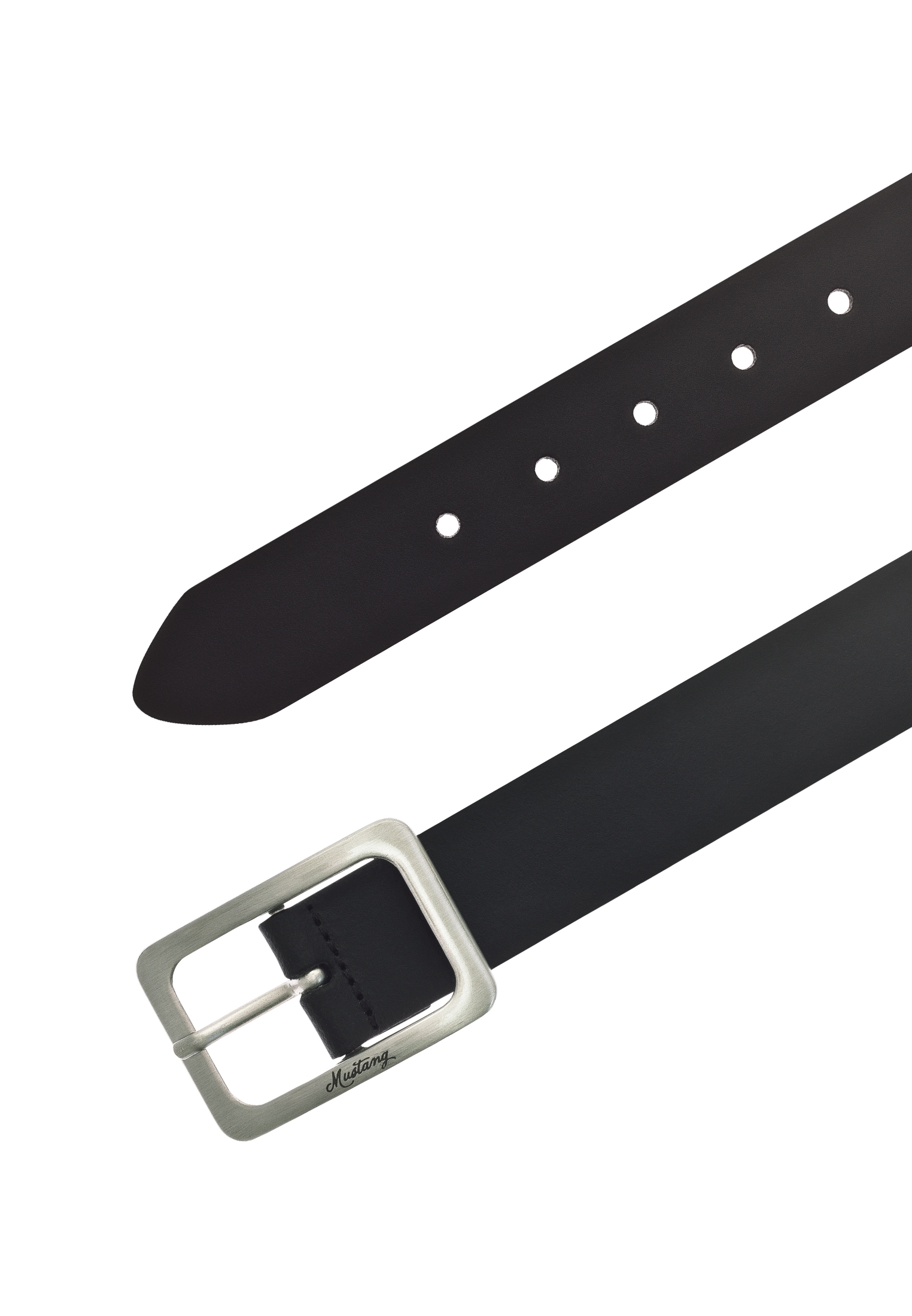 MUSTANG Ledergürtel, Eckige, mattfarbene Schließe, 3,5 cm