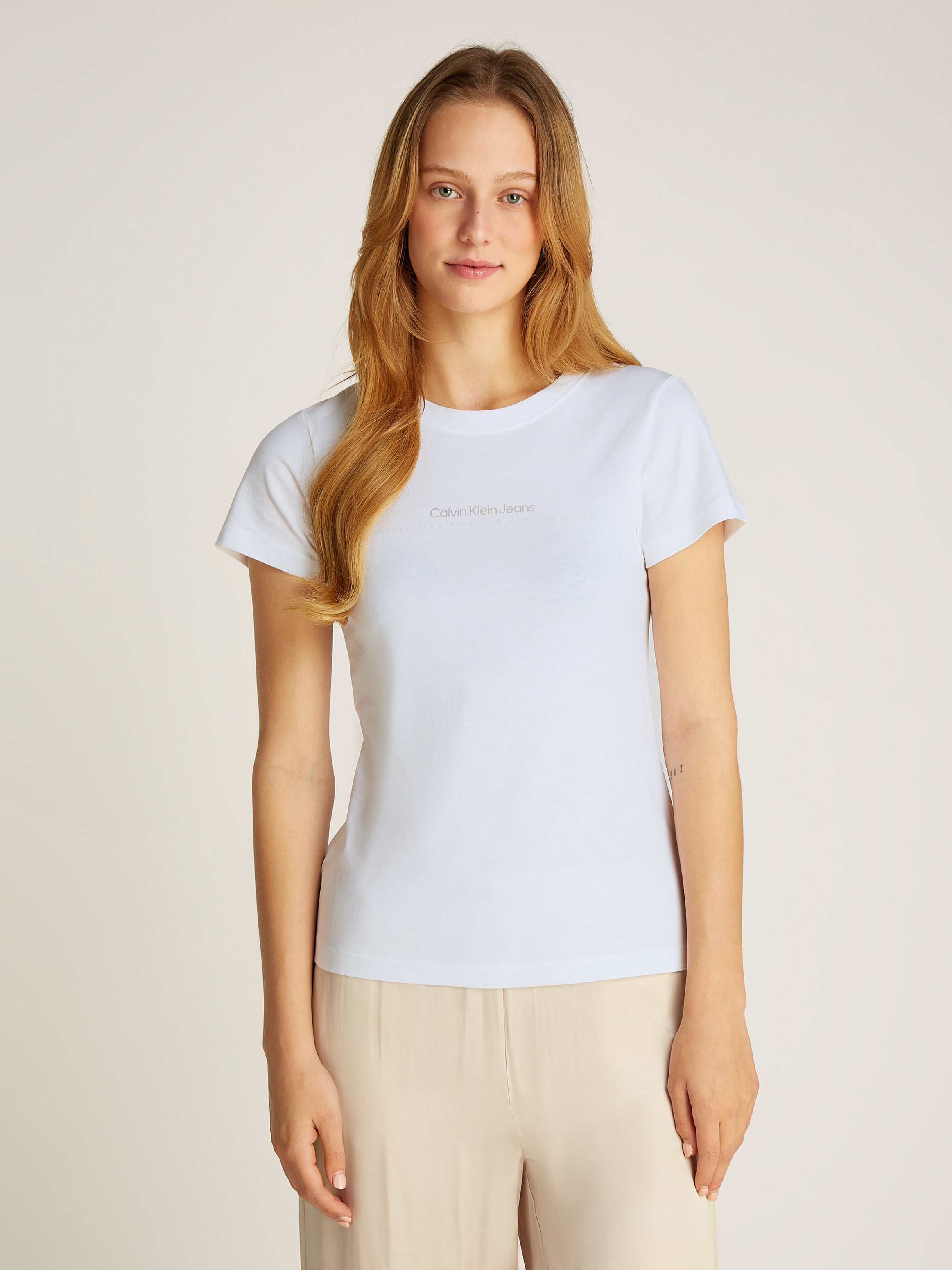 Calvin Klein Jeans Rundhalsshirt "INSTITUTIONAL GRAPHIC SLIM TEE", mit Logo günstig online kaufen