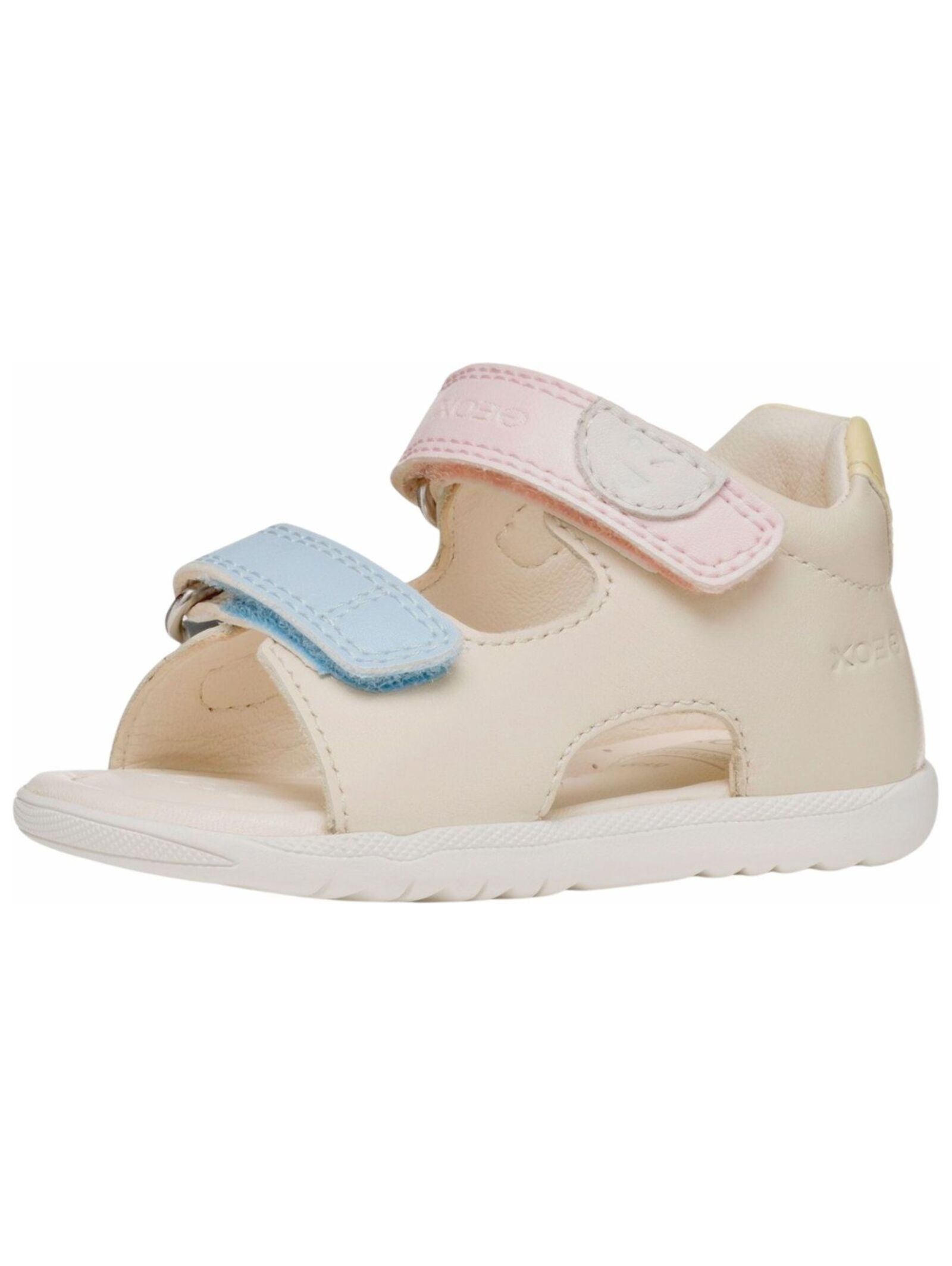 GEOX Kinder Riemchensandale "Geox Sandalen Leder/Textil", Gr. 24, weiß, Leder, Textil, Schuhe