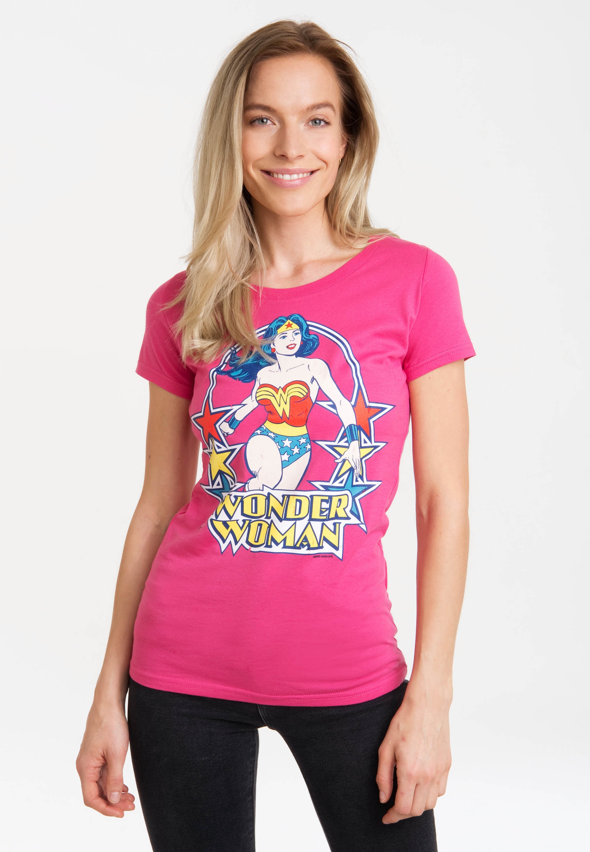 Print Stars«, lizenziertem kaufen »Print | T-Shirt DC Wonder für mit BAUR Woman Comics LOGOSHIRT