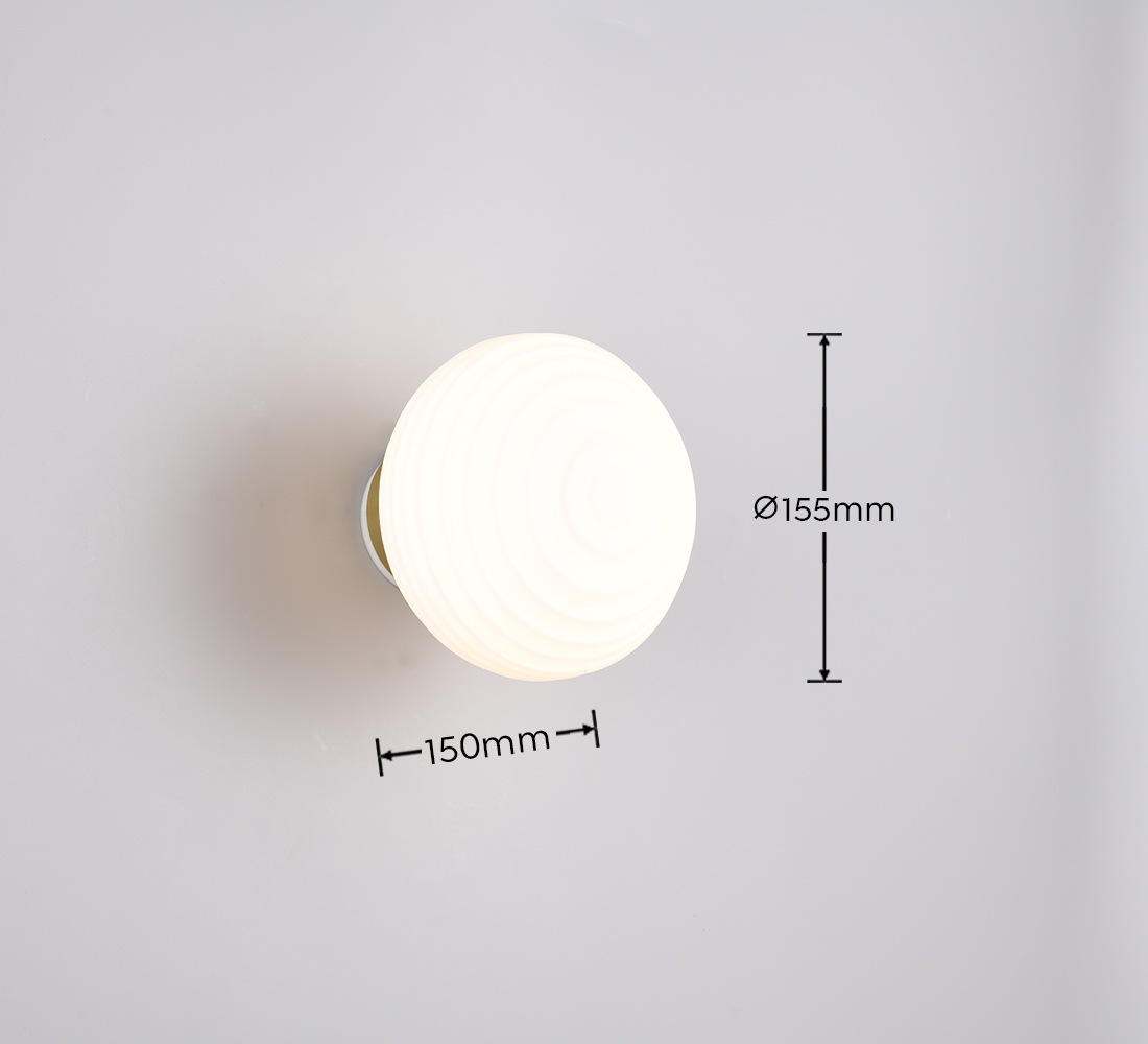 REALITY Leuchten LED Wandleuchte »EARL, runde Akku Wandlampe mit Touchdimmer, USB-Anschluss Ø 15,5cm«, 1 flammig, Leuchtmittel LED-Board | LED fest integriert, Akku Wandlampe Glasschirm, einfache Wandbefestigung, Tiefe 15 cm