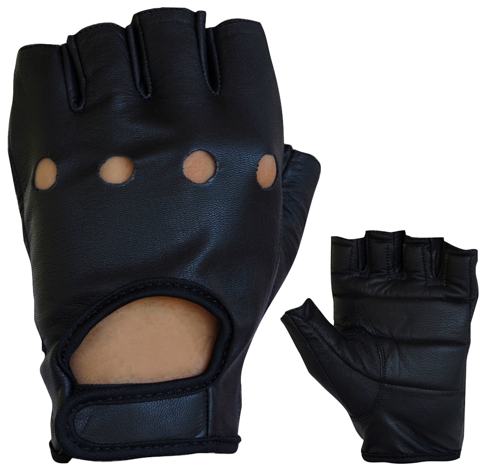 Motorradhandschuhe, fingerlose Chopper-Handschuhe aus Leder