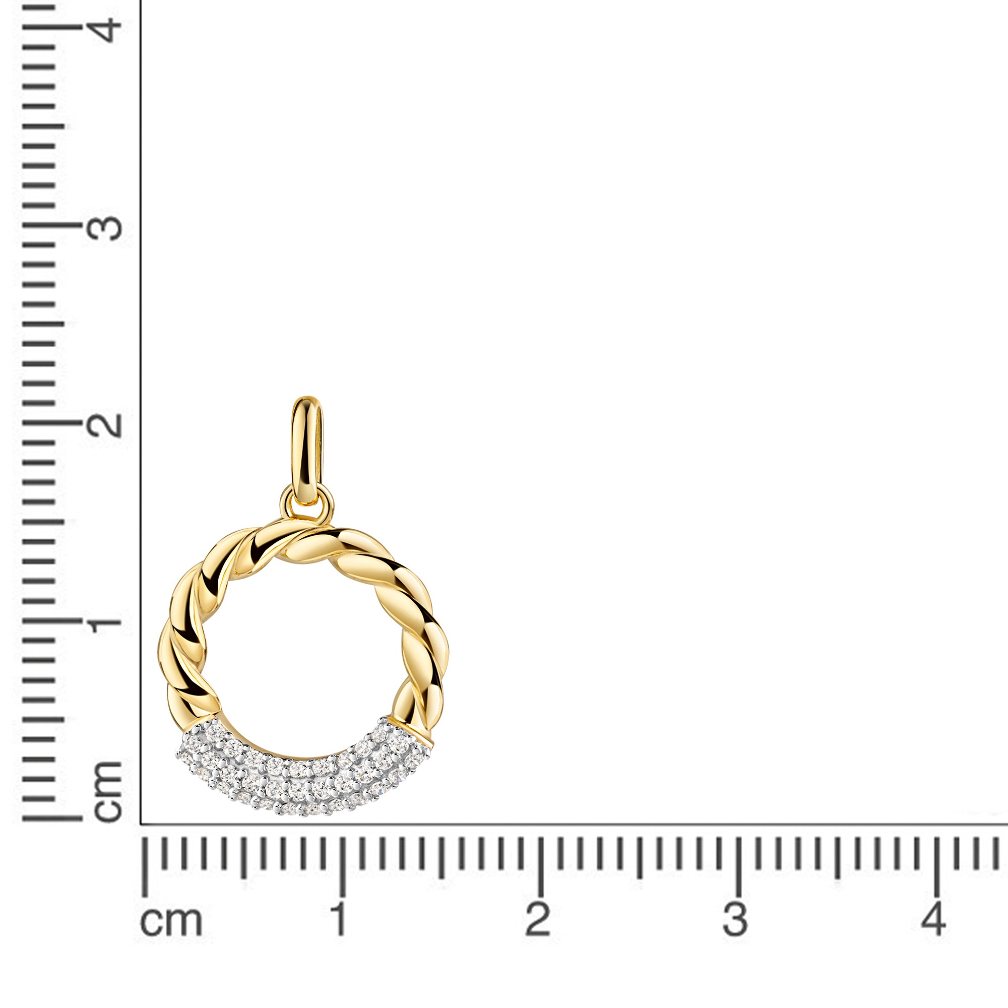 Firetti Kettenanhänger »Schmuck Geschenk Gold 333 Halsschmuck Anhänger Kreis rund Kordel« ()  mit Zirkonia (synth.)