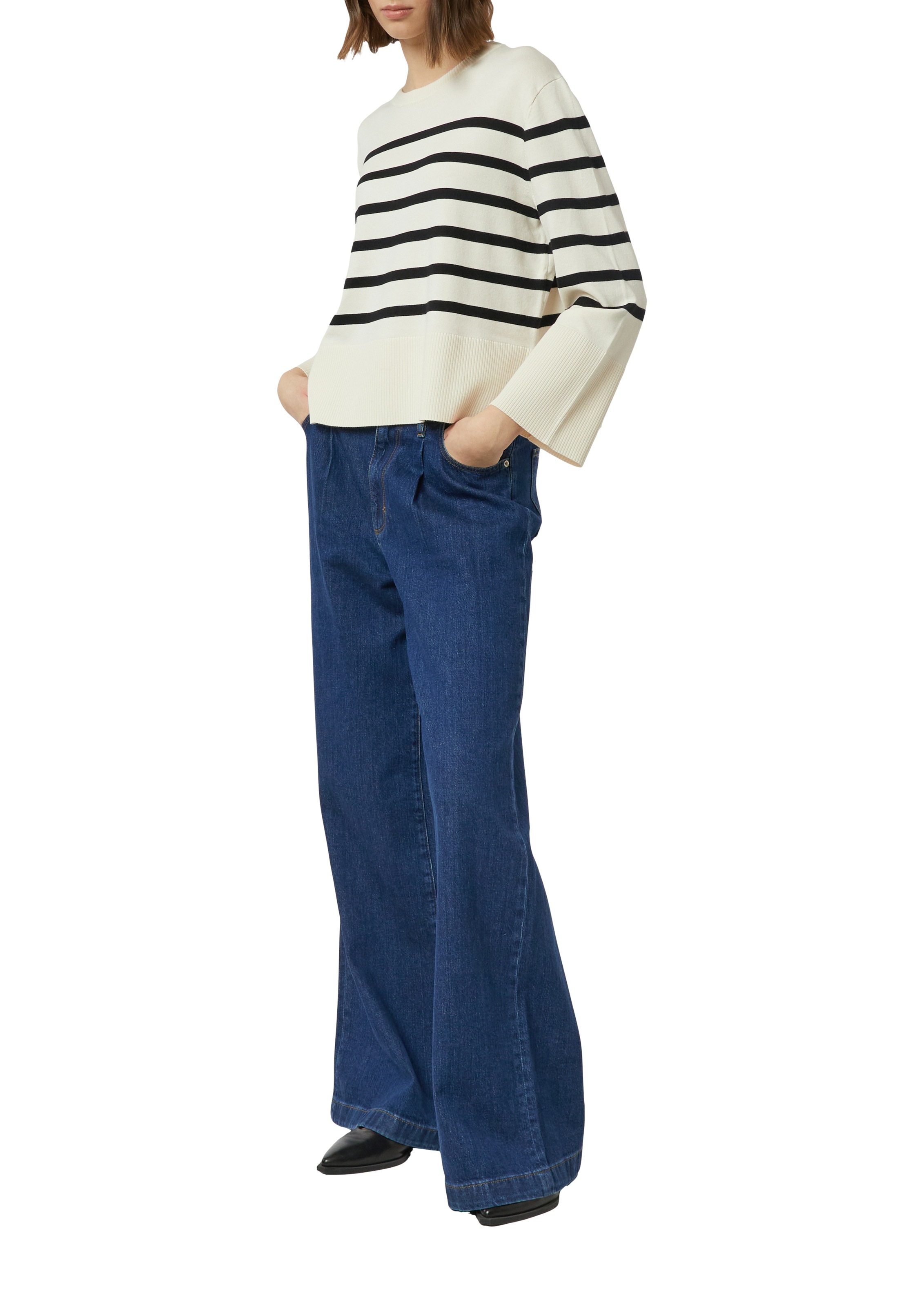 Comma Strickpullover geringelt, Rundhals günstig online kaufen