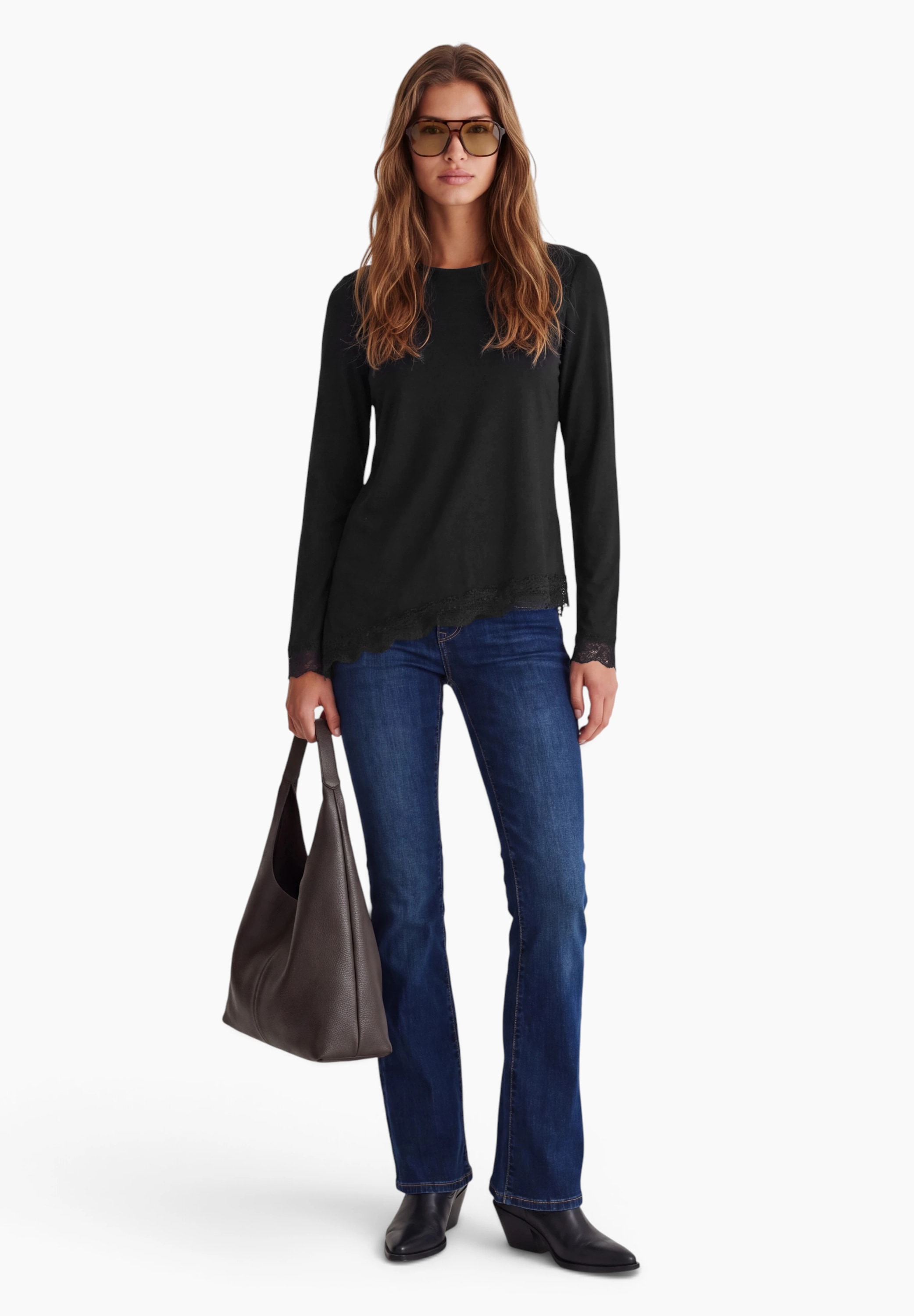 STREET ONE STUDIO Langarmshirt mit Spitzendetails