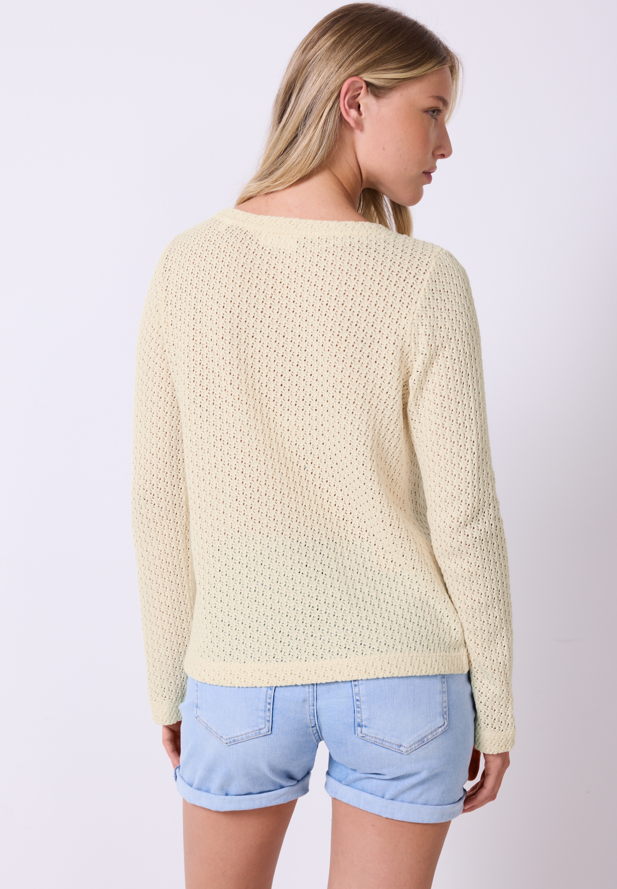 STREET ONE STUDIO Langarmshirt, aus Baumwolle mit Stretchante